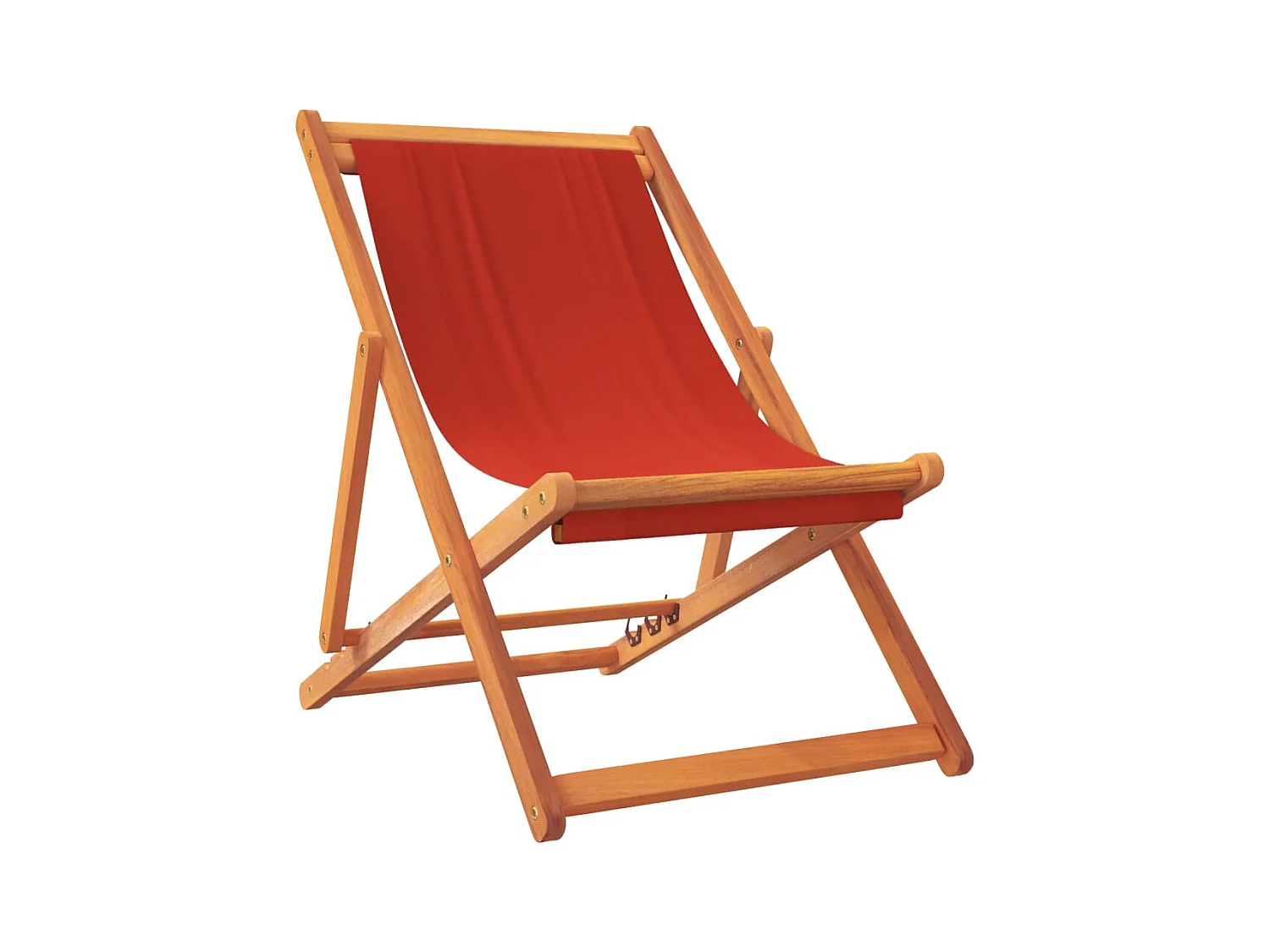 Set di 2 sedie da spiaggia pieghevoli in tessuto rosso