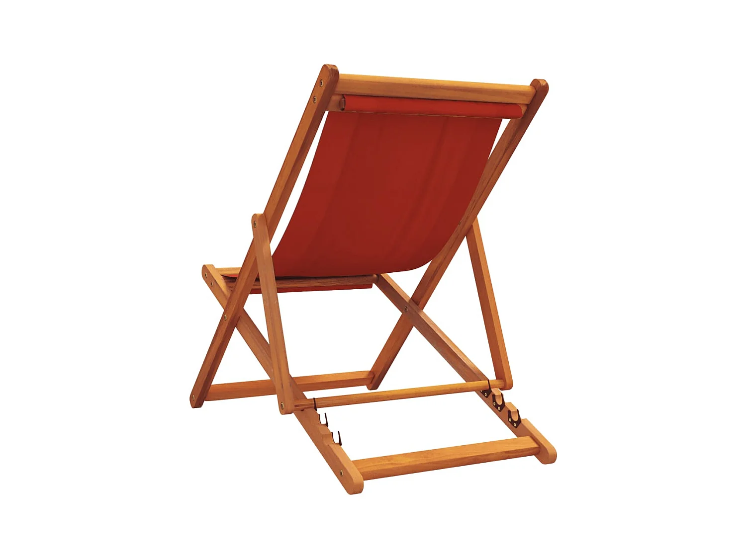 Set di 2 sedie da spiaggia pieghevoli in tessuto rosso