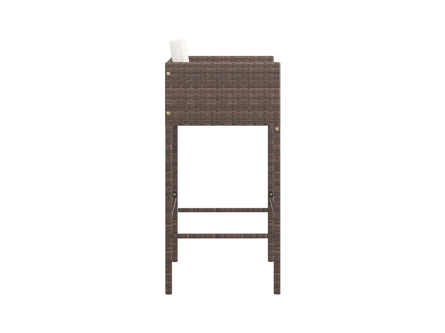 4er-Set Barhocker mit braunen Korbkissen