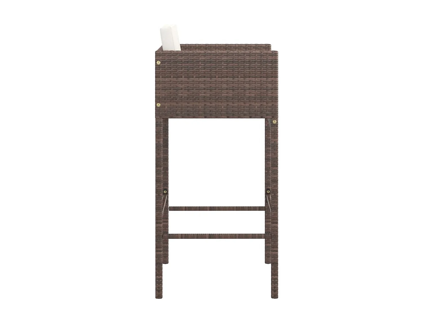 Tabourets de bar lot de 4 avec coussins marron résine tressée