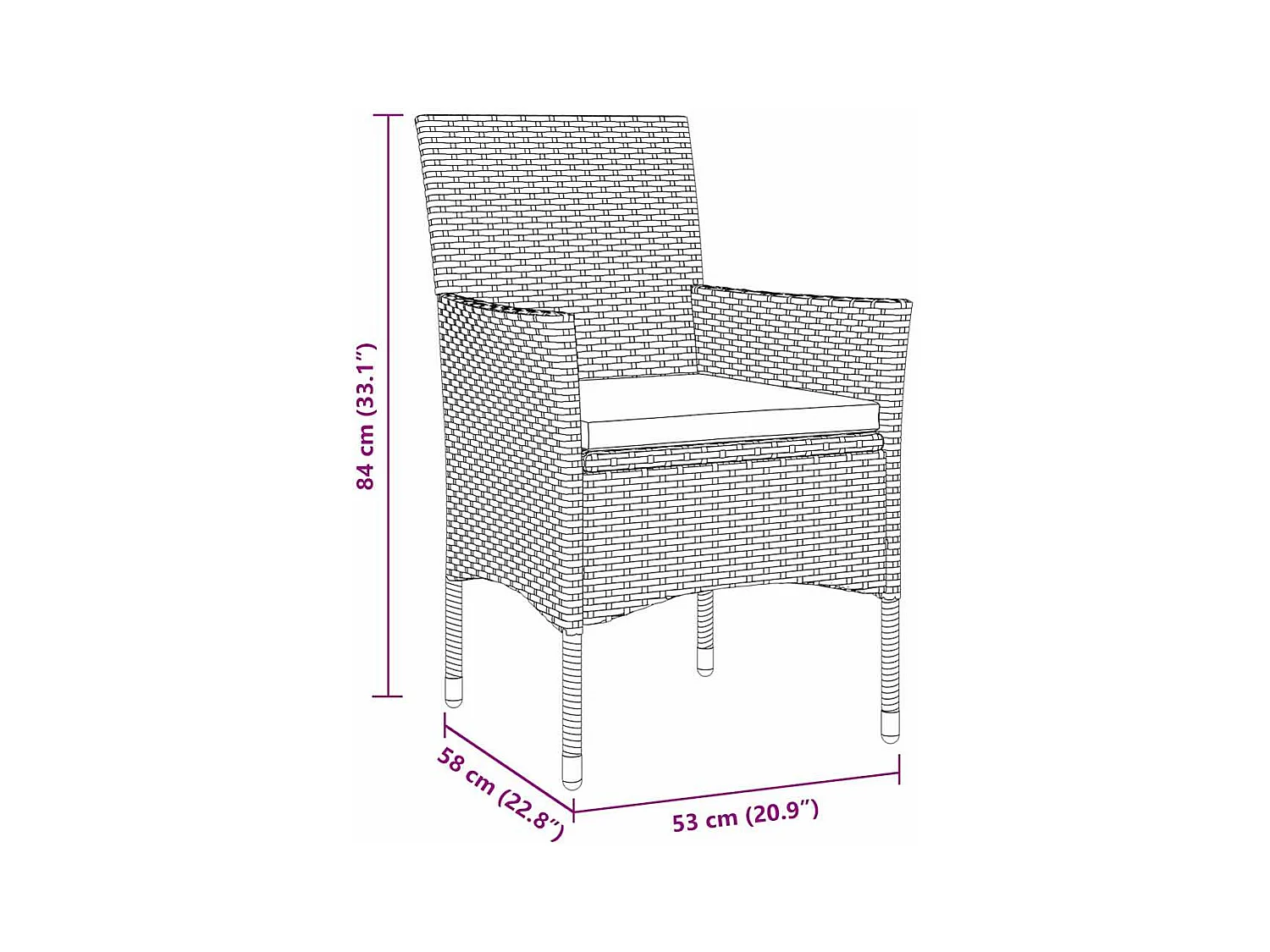 Ensemble de jardin 5 pièces Marron Rattan synthétique