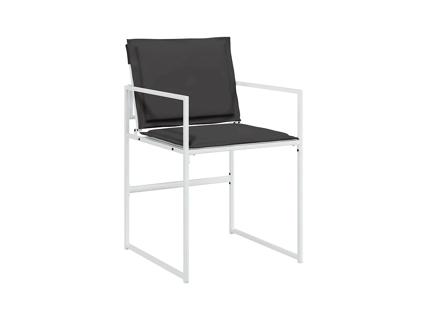 Set da pranzo da giardino da 5 pezzi con cuscini in textilene bianco e acciaio