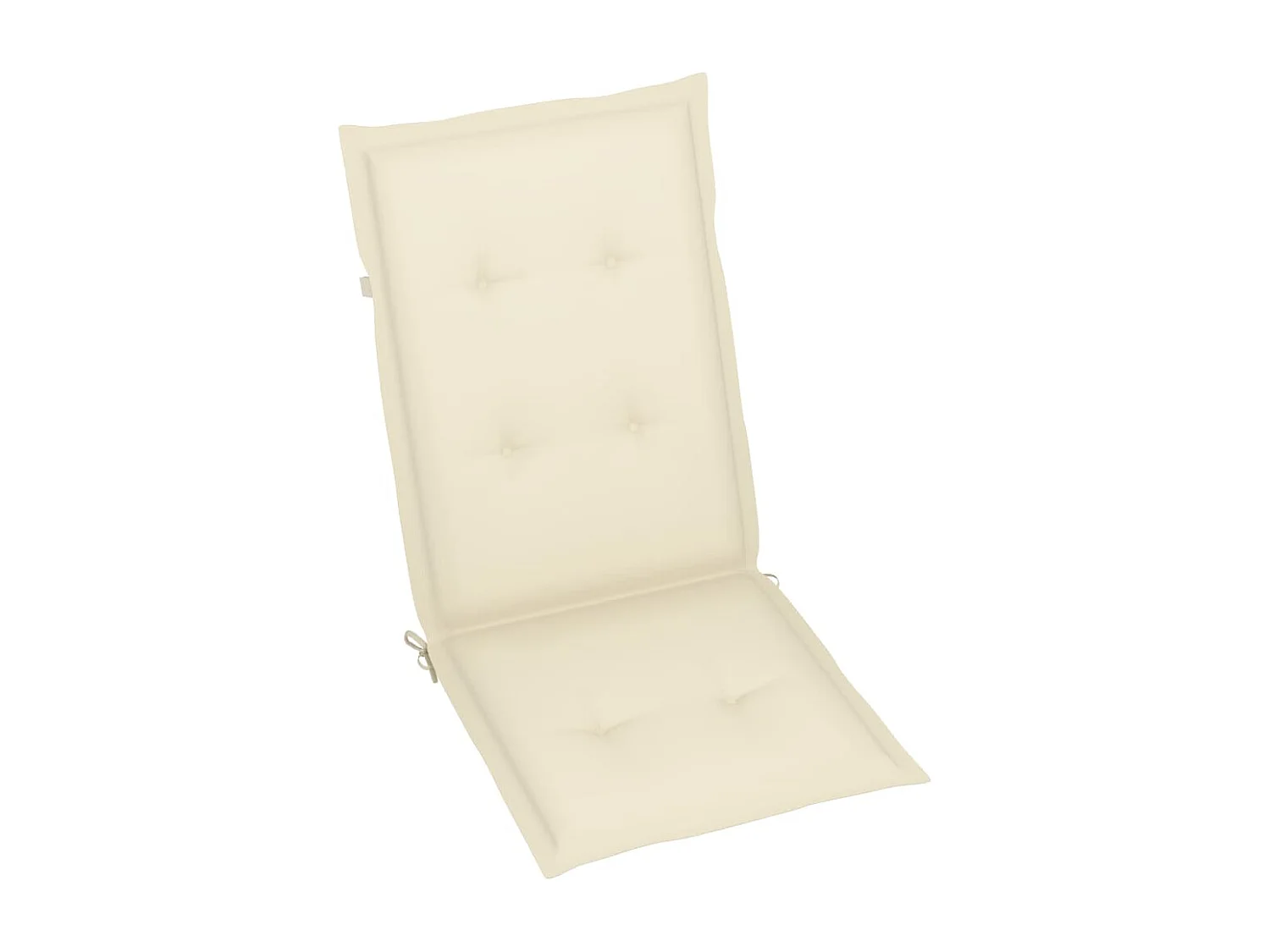 Chaises de jardin lot de 2 et coussins crème Bois teck massif