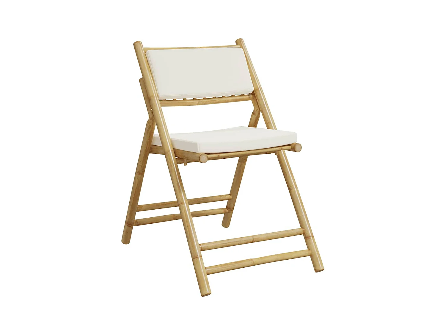 Chaises de bistro pliantes lot de 4 et coussins blanc crème