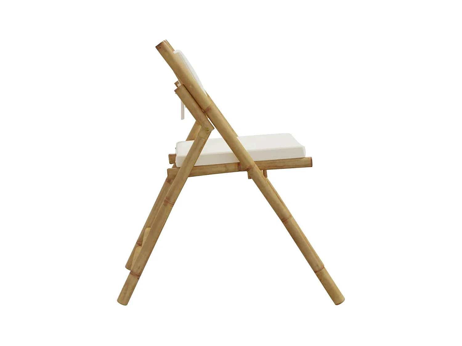 Chaises de bistro pliantes lot de 4 et coussins blanc crème