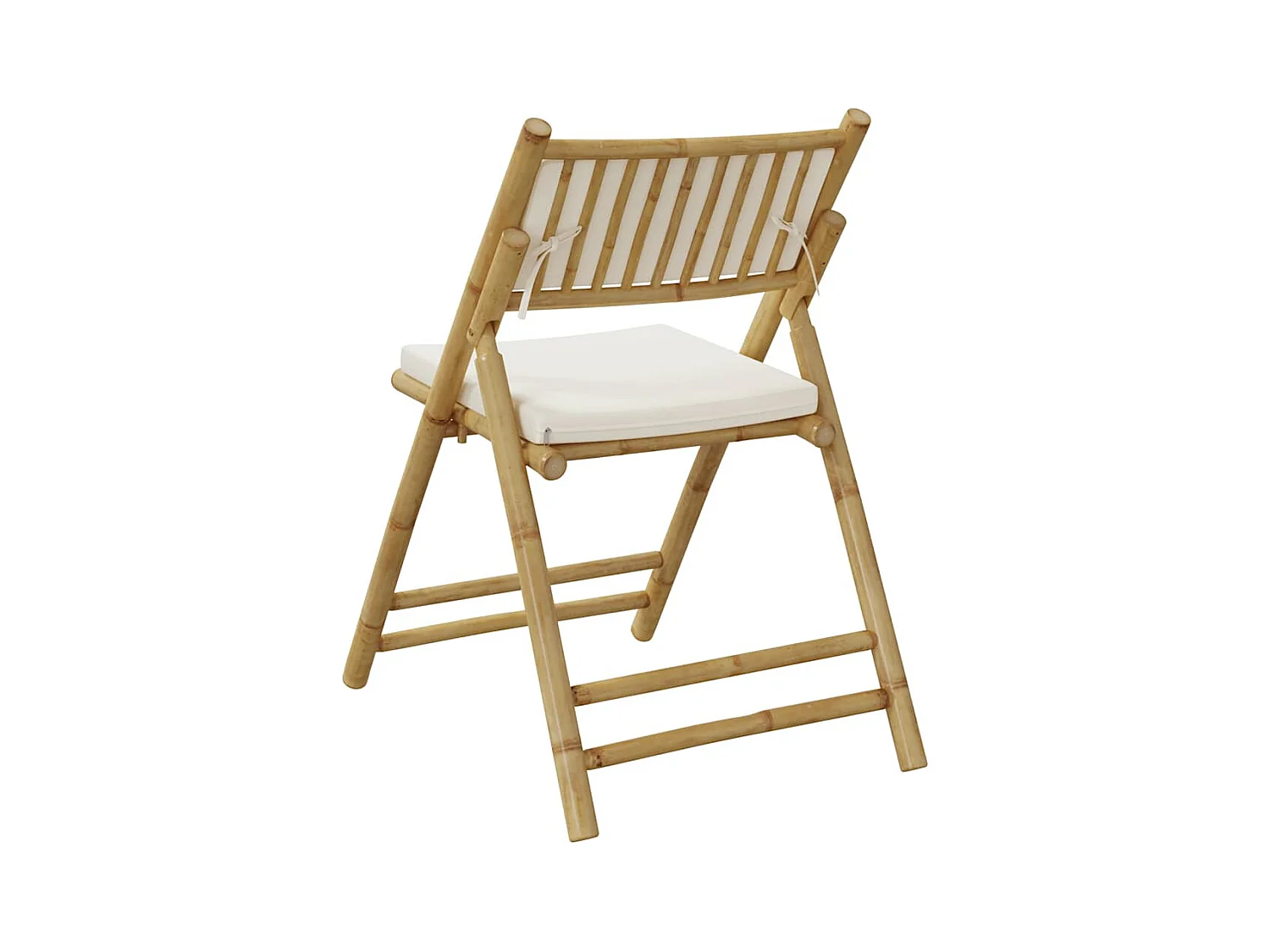 Chaises de bistro pliantes lot de 4 et coussins blanc crème