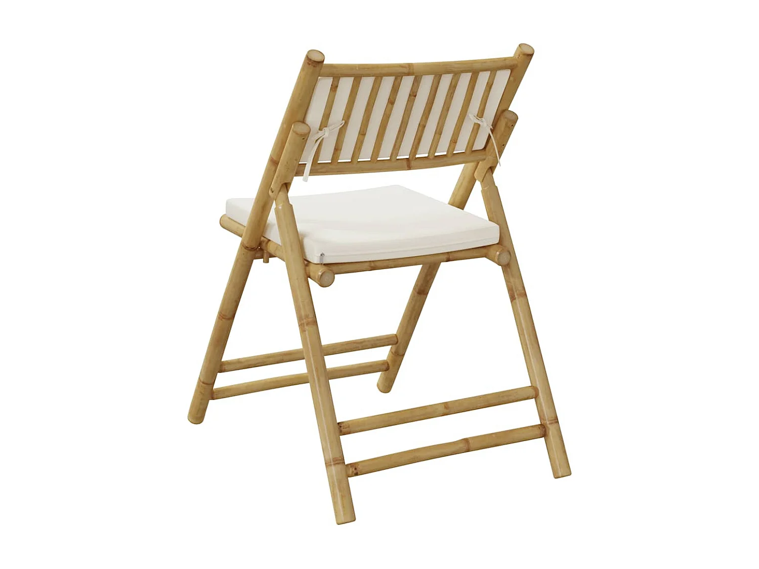 Chaises de bistro pliantes lot de 4 et coussins blanc crème
