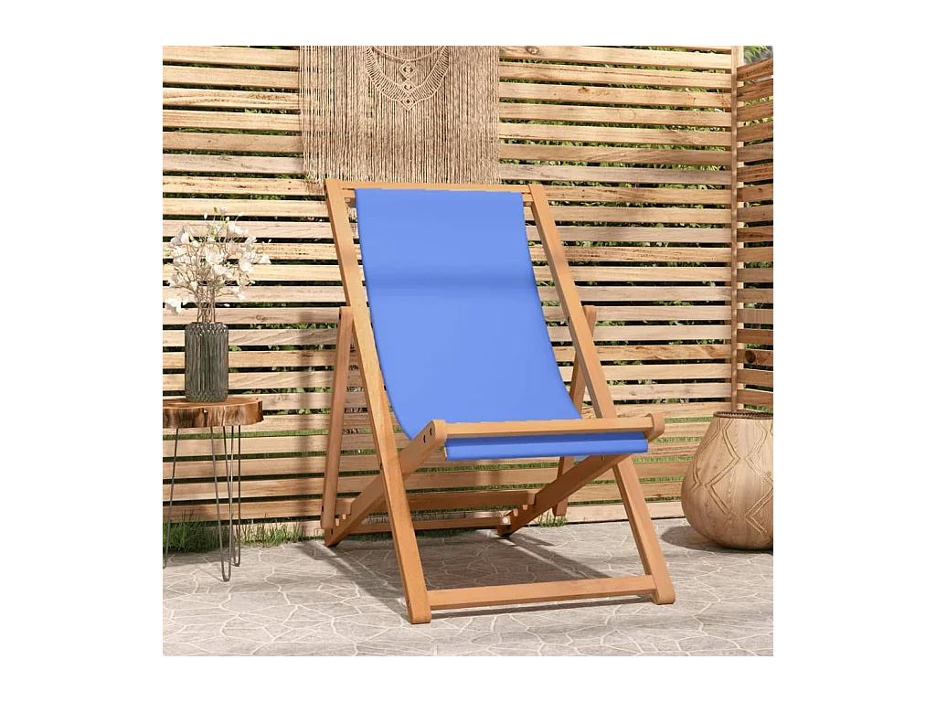 Chaise de terrasse Teck 56x105x96 cm Bleu