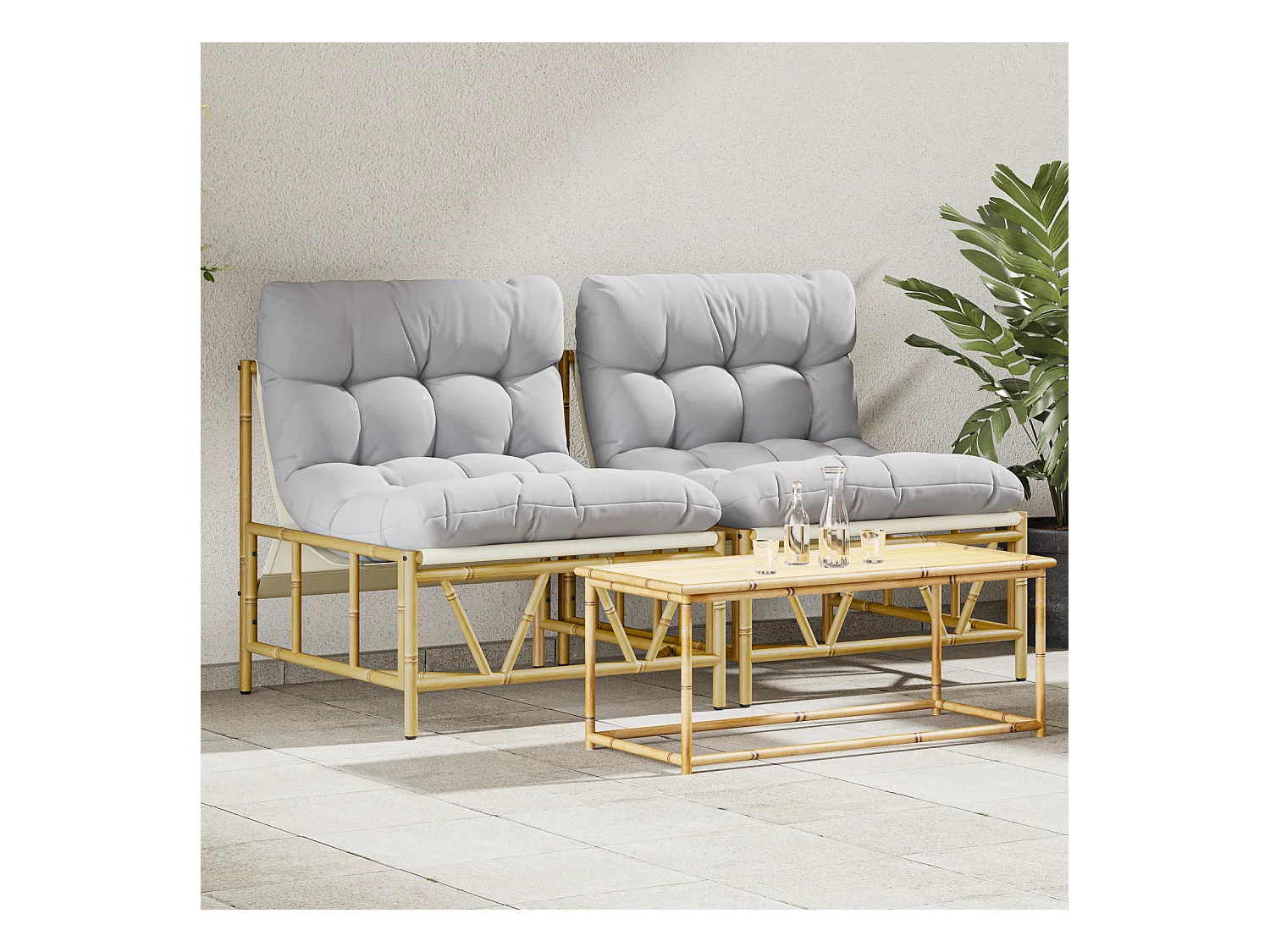 Sedie da giardino relax 2 pezzi con cuscino 60x80x71 cm in acciaio