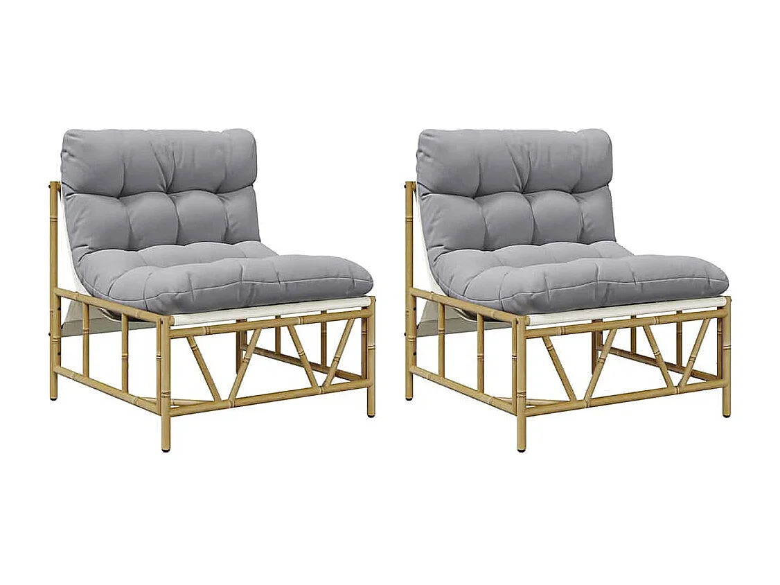 Sillones Relax de Jardín 2 uds con Cojín 60x80x71 cm Acero