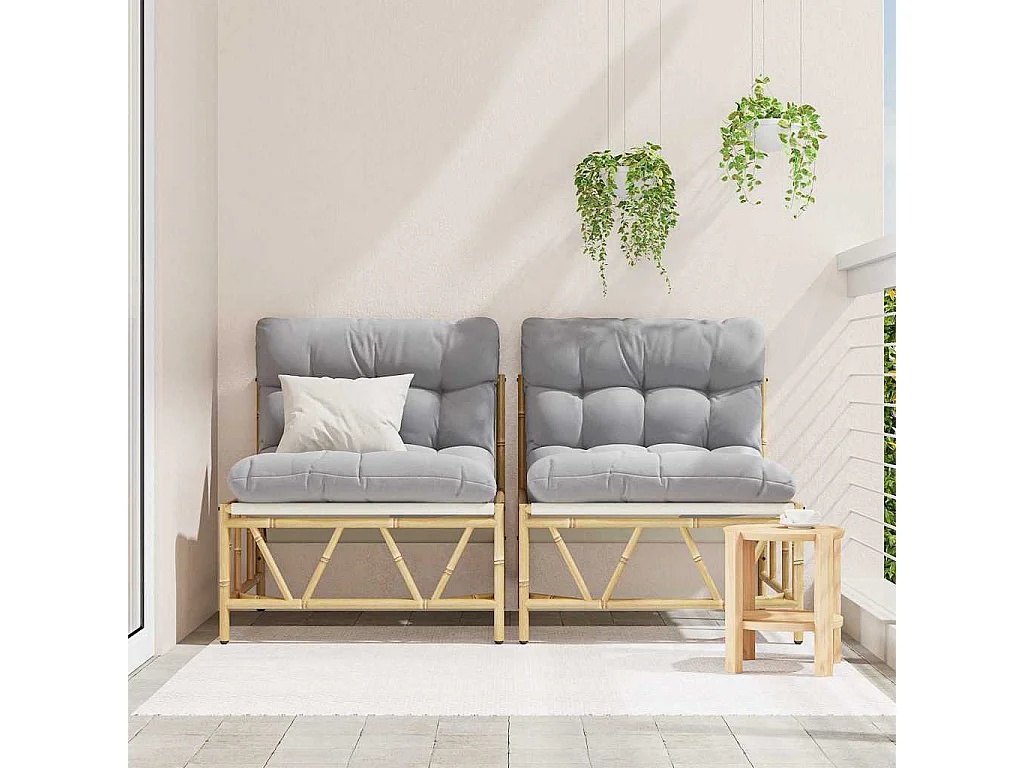 Sillones Relax de Jardín 2 uds con Cojín 60x80x71 cm Acero