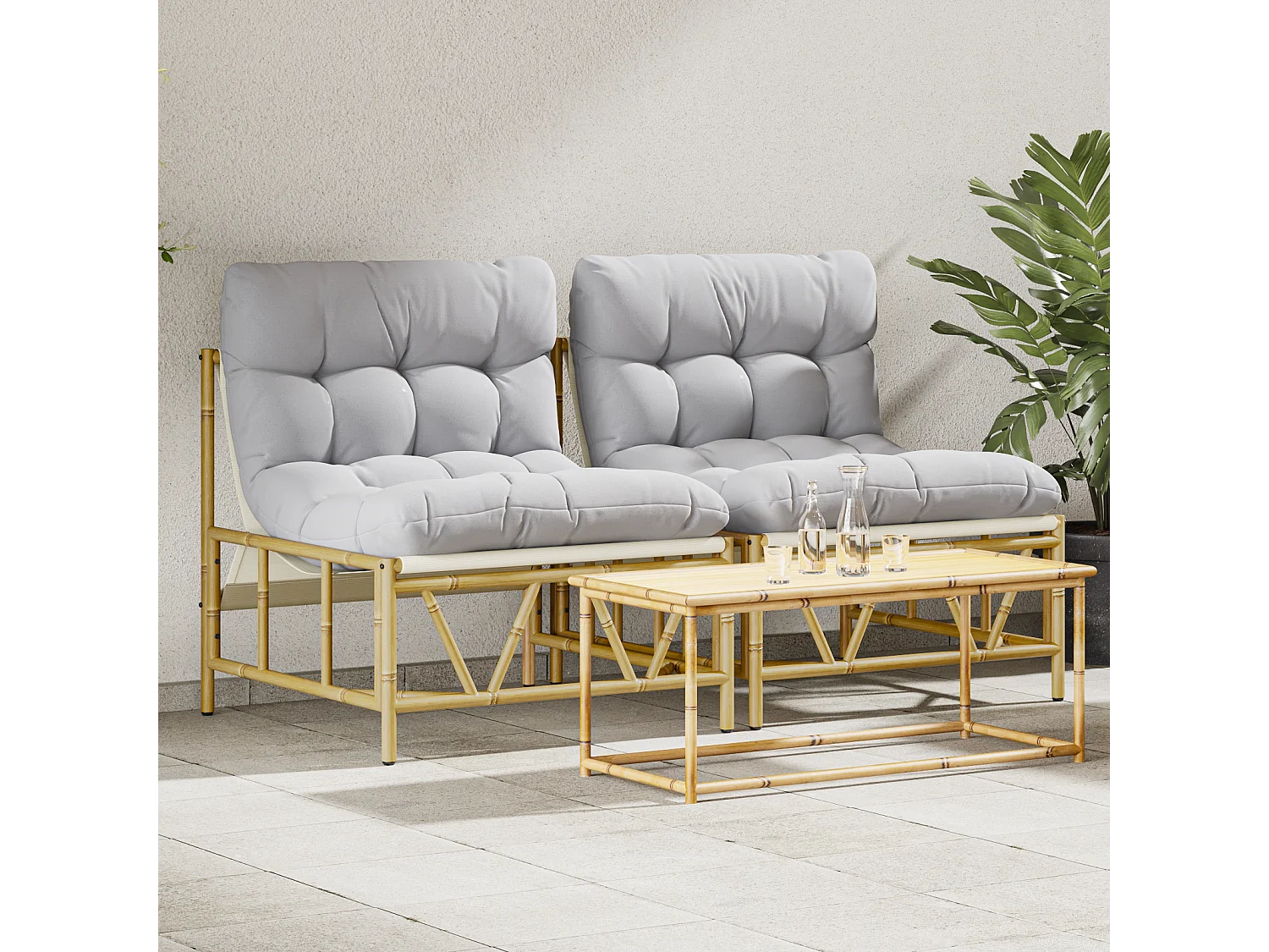 Chaises Relaxantes de Jardin 2 pcs avec Coussin 60x80x71 cm Acier