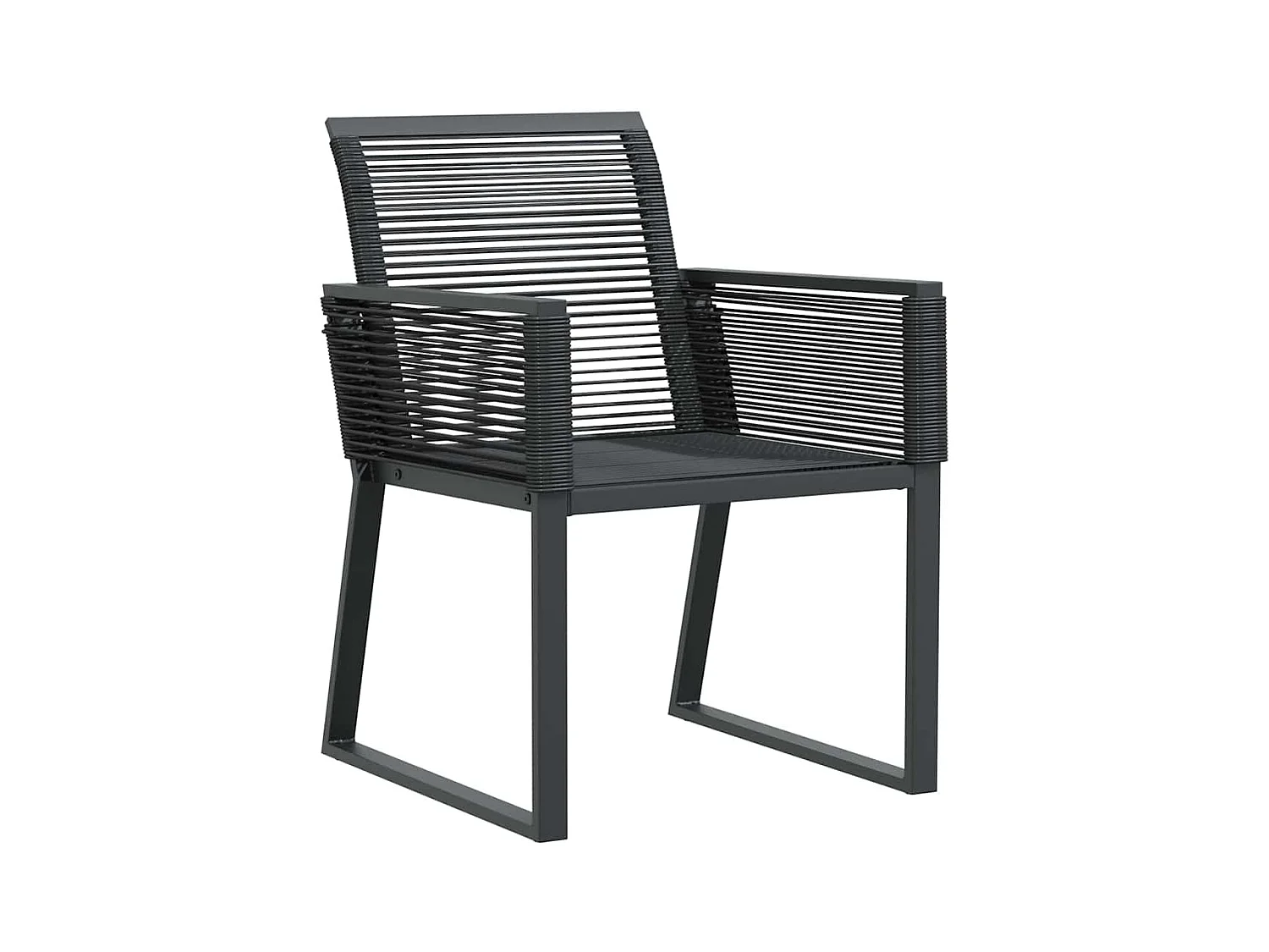Ensemble de Salle à Manger de Jardin 5 Pièces Noir Rattan Poly