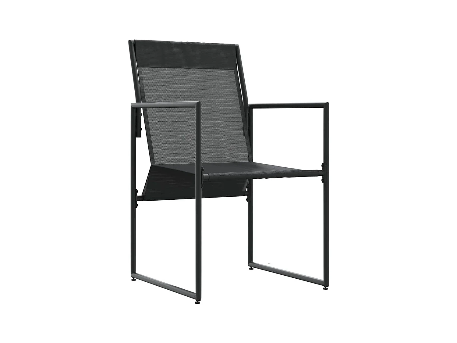 Set de 4 fauteuils de jardin noirs avec coussins