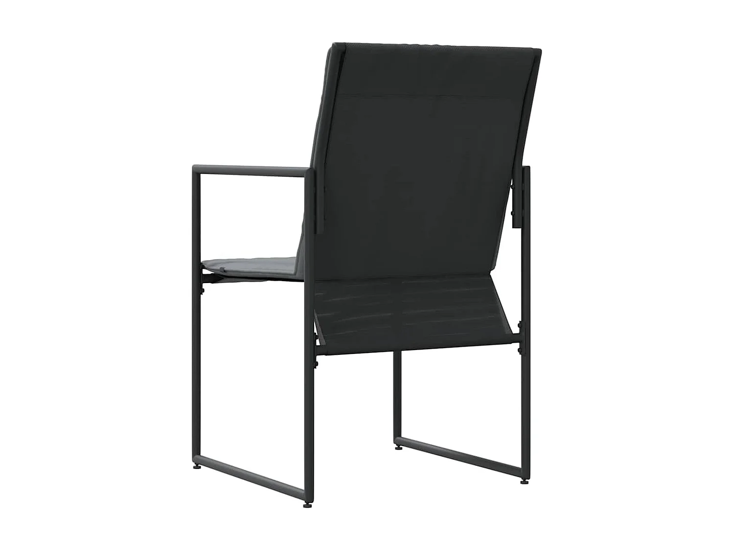 Set de 4 fauteuils de jardin noirs avec coussins