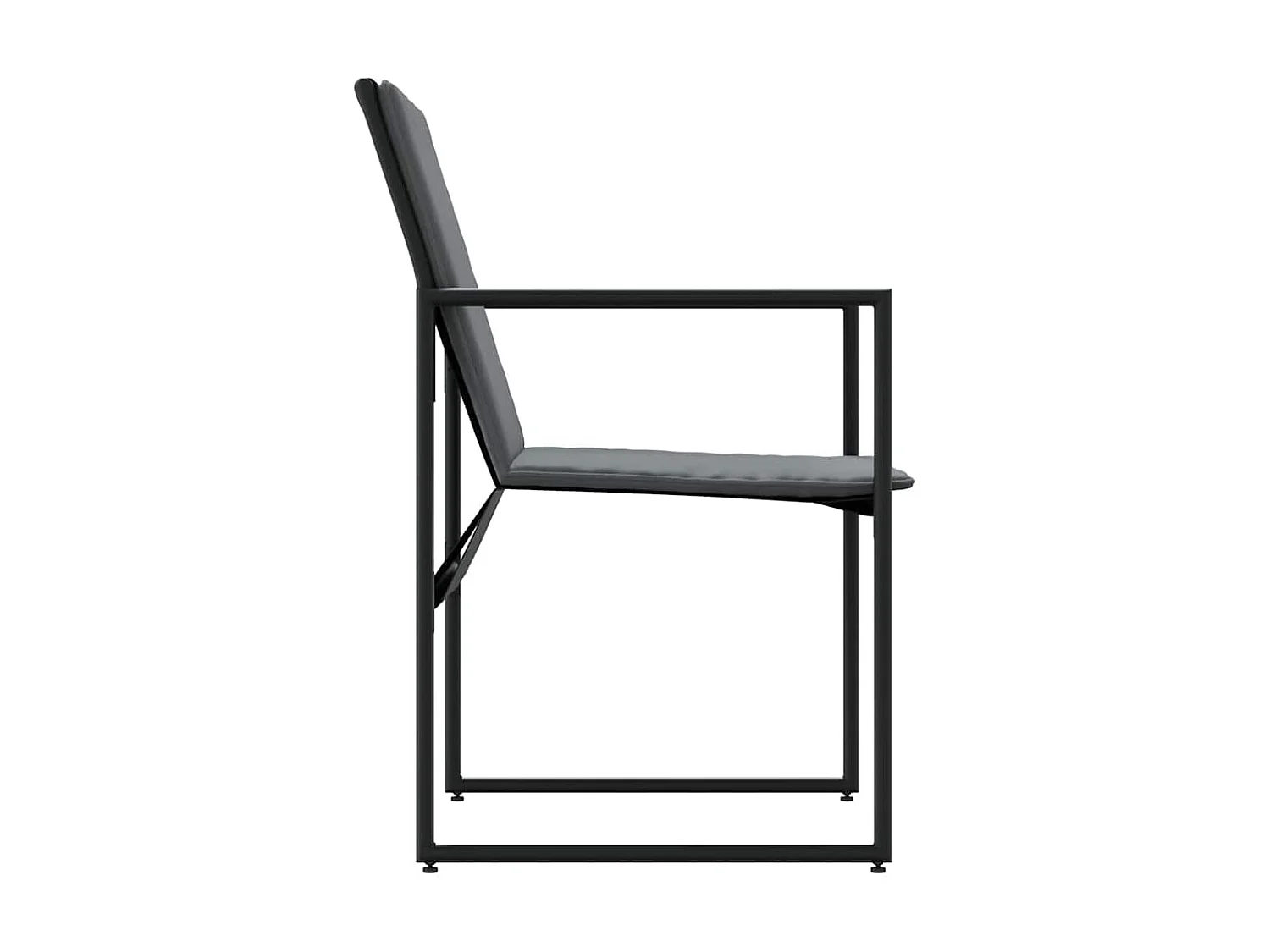 Conjunto de 4 sillones de jardín negros con cojines