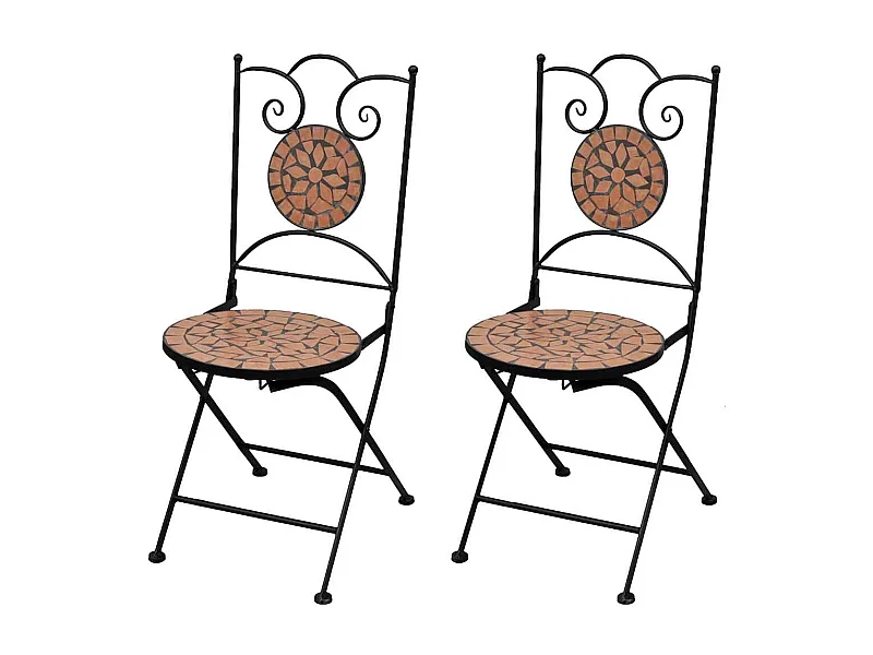 stuks opvouwbare bistrostoelen van keramiek en terracotta