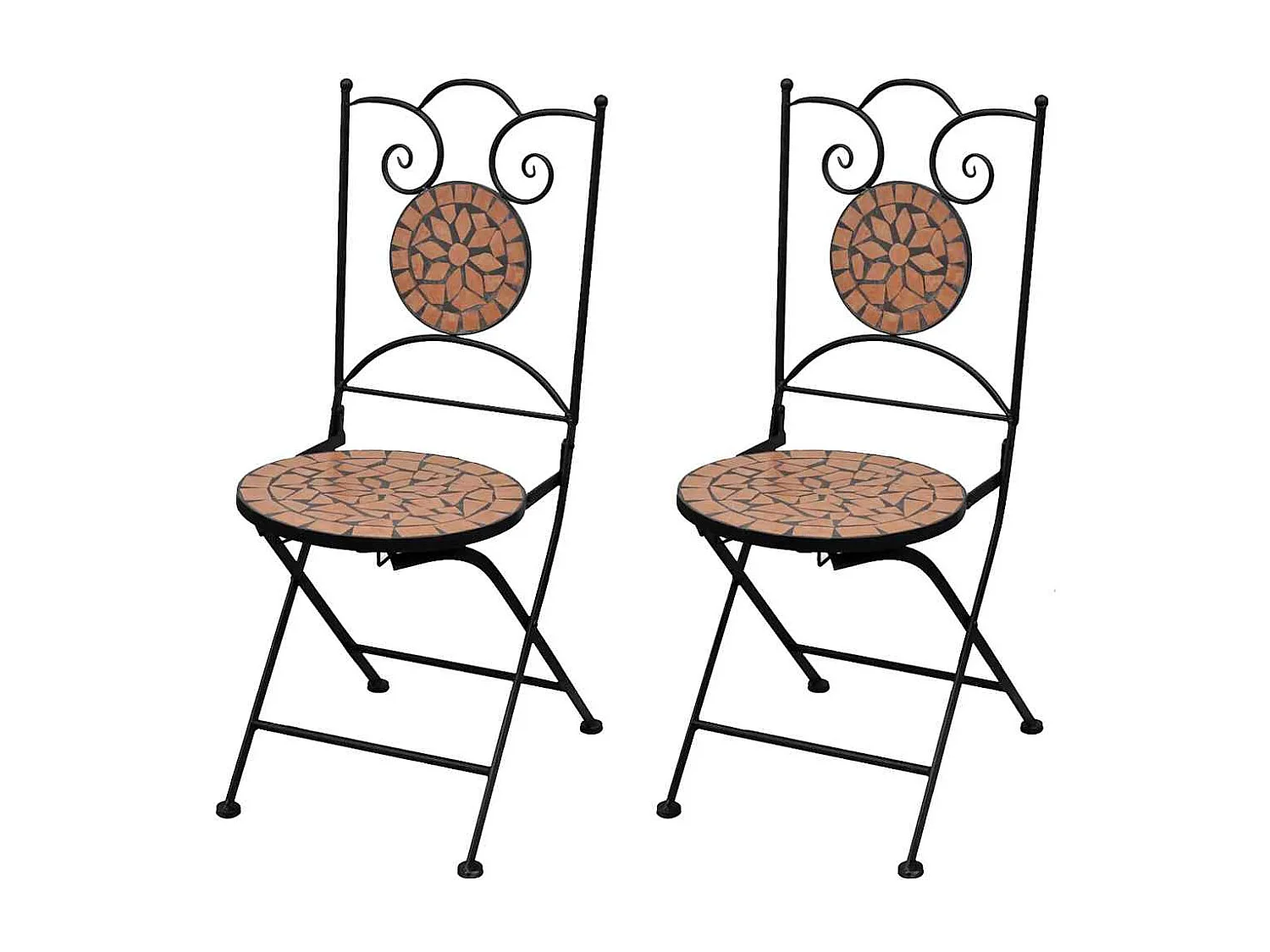 stuks opvouwbare bistrostoelen van keramiek en terracotta