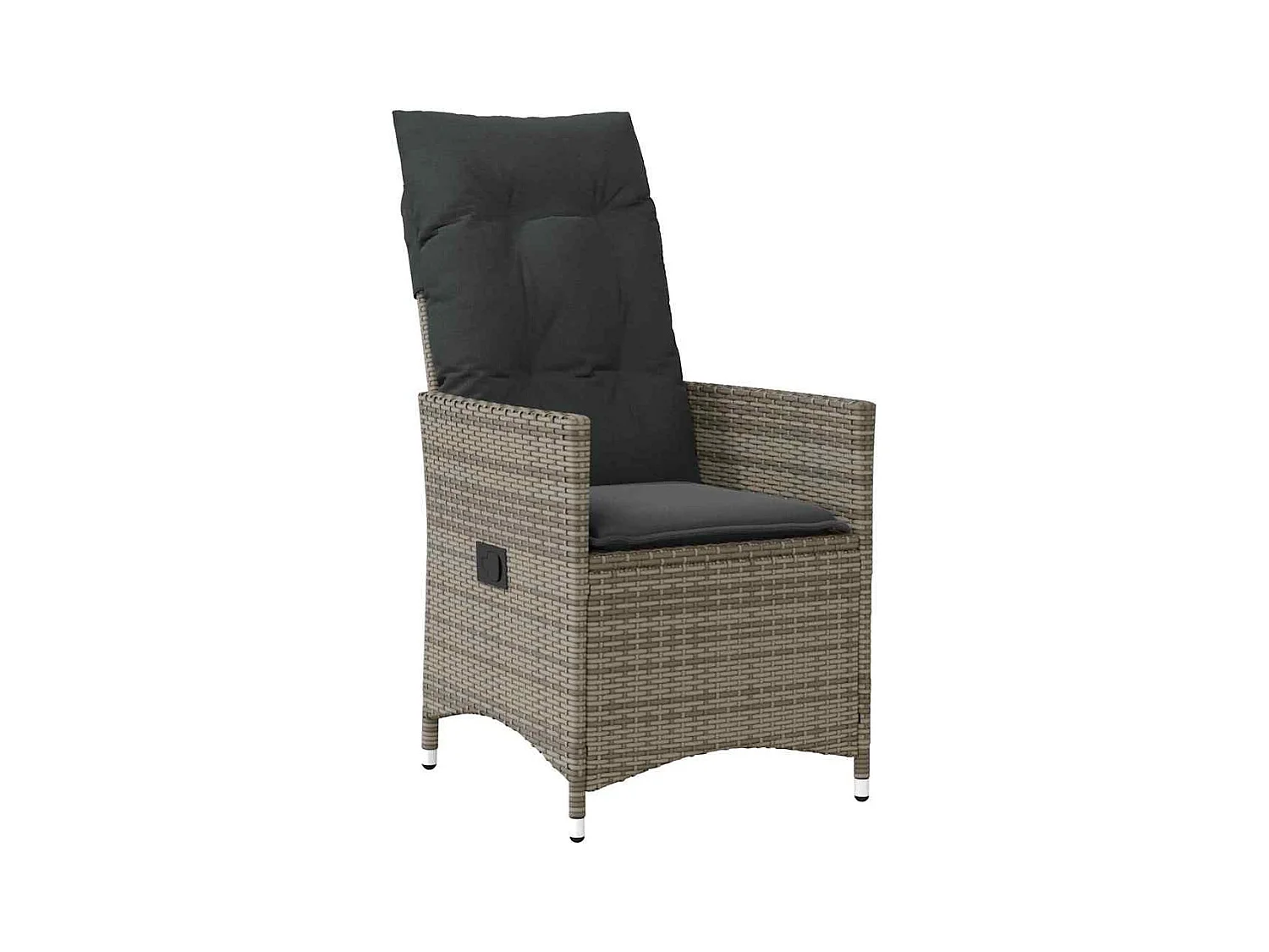 Set da pranzo da giardino 5 pezzi con cuscini in polyrattan grigio