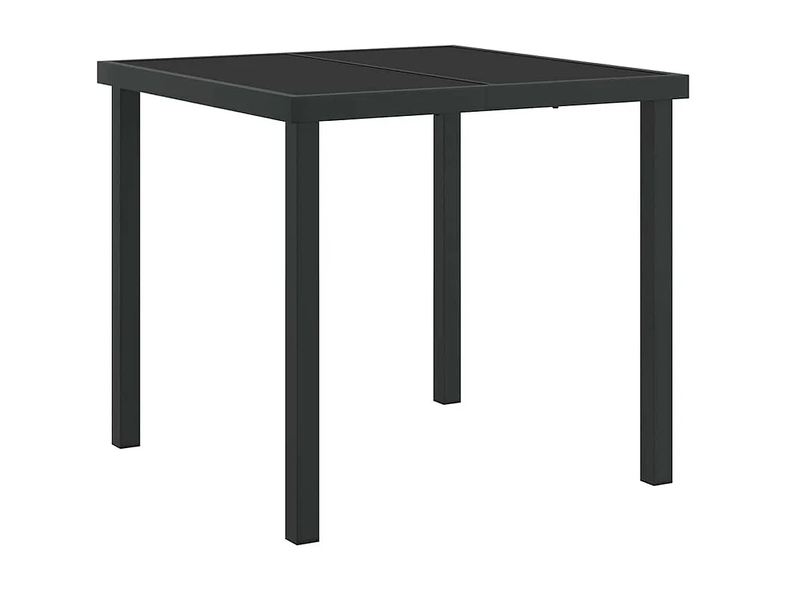 Set de 5 pièces pour repas de jardin avec coussins - Rattan poly noir