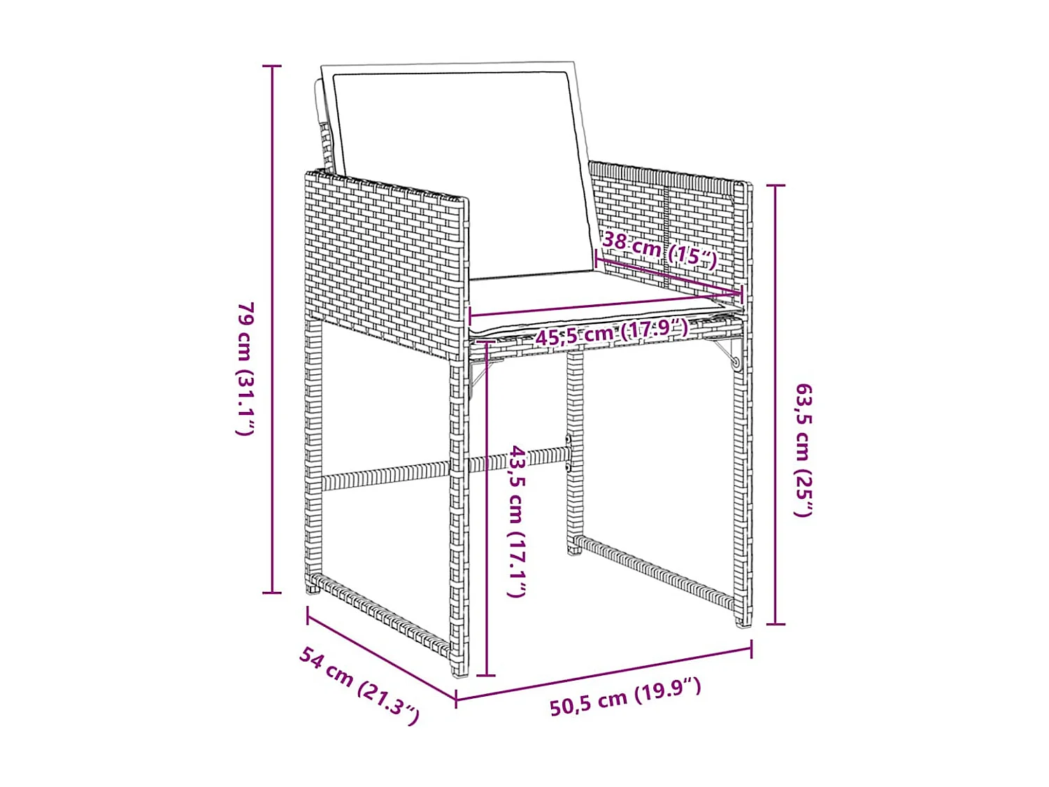 Set da pranzo da giardino da 5 pezzi con cuscini in polyrattan beige