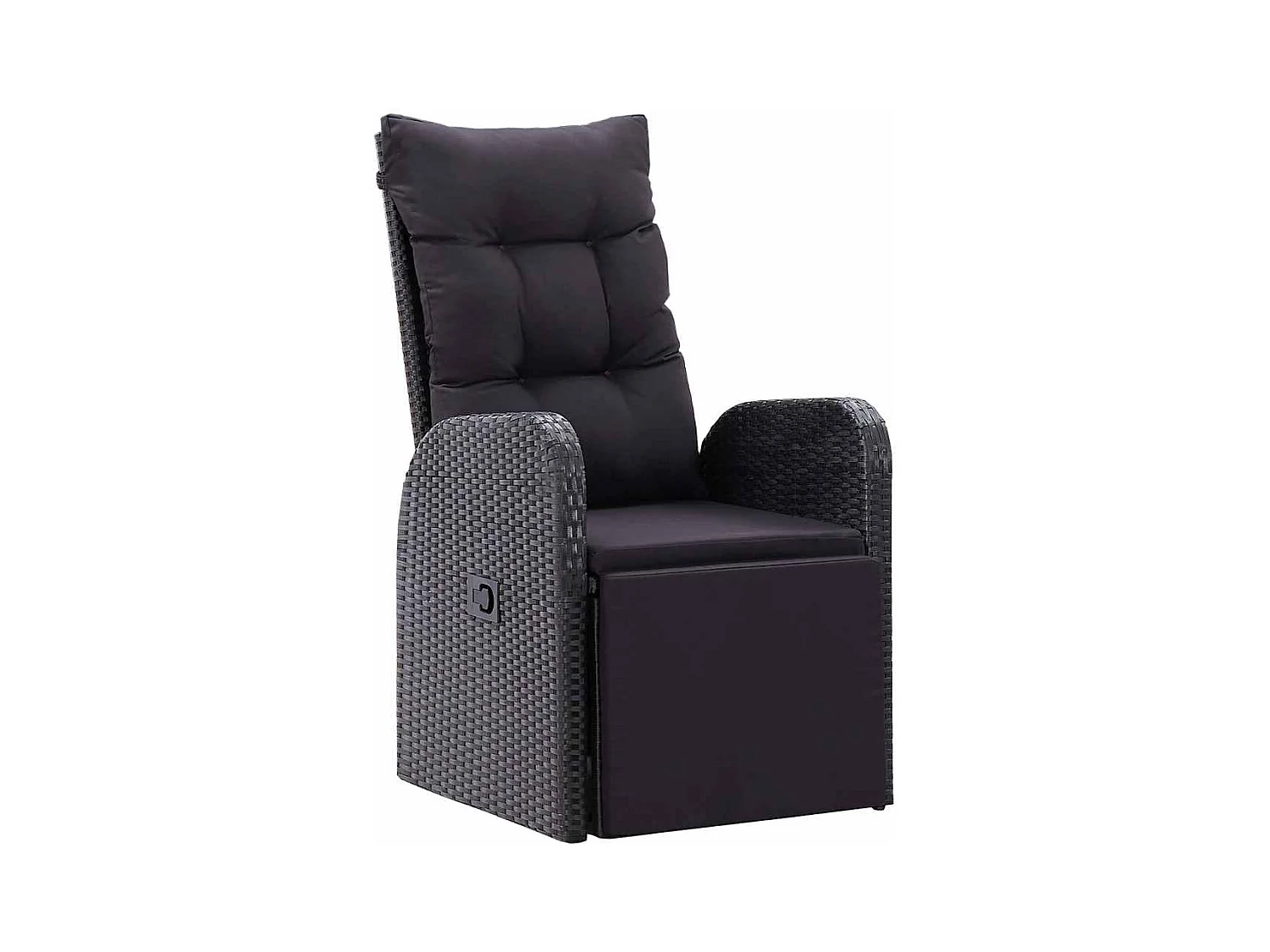 Ensemble de 5 Pièces de Salle à Manger de Jardin avec Coussins Noir Poly Rattan