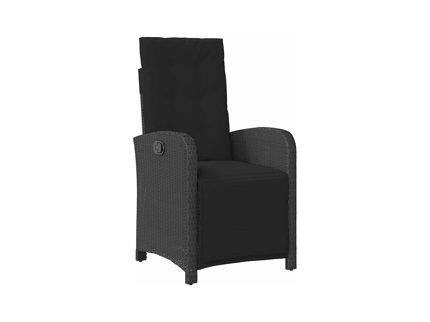 Set da pranzo da giardino 5 pezzi con cuscini in polyrattan nero