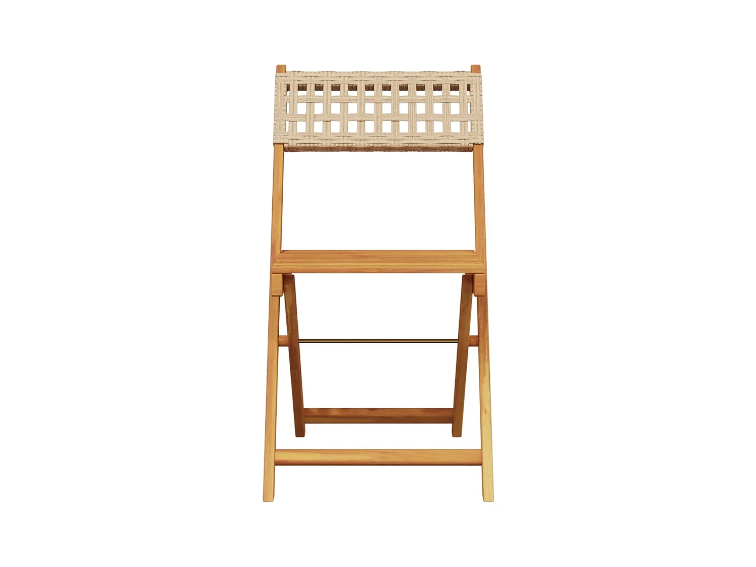 Set di 2 sedie da bistrot in legno massello di acacia e rattan beige