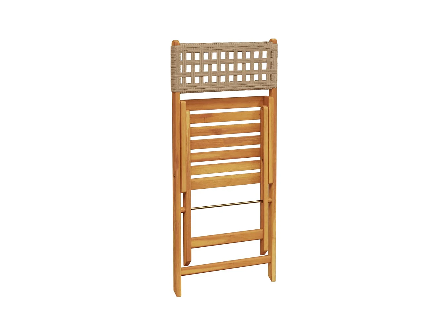 Set di 2 sedie da bistrot in legno massello di acacia e rattan beige