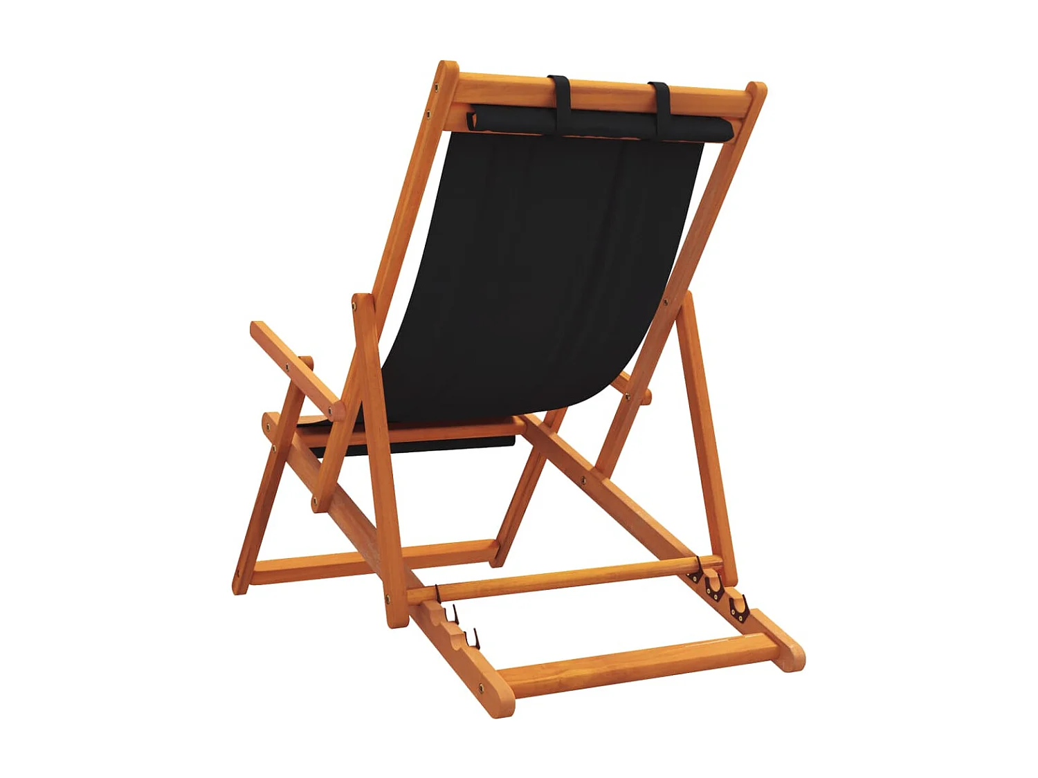 Opvouwbare strandstoelen set van 2 zwarte stof