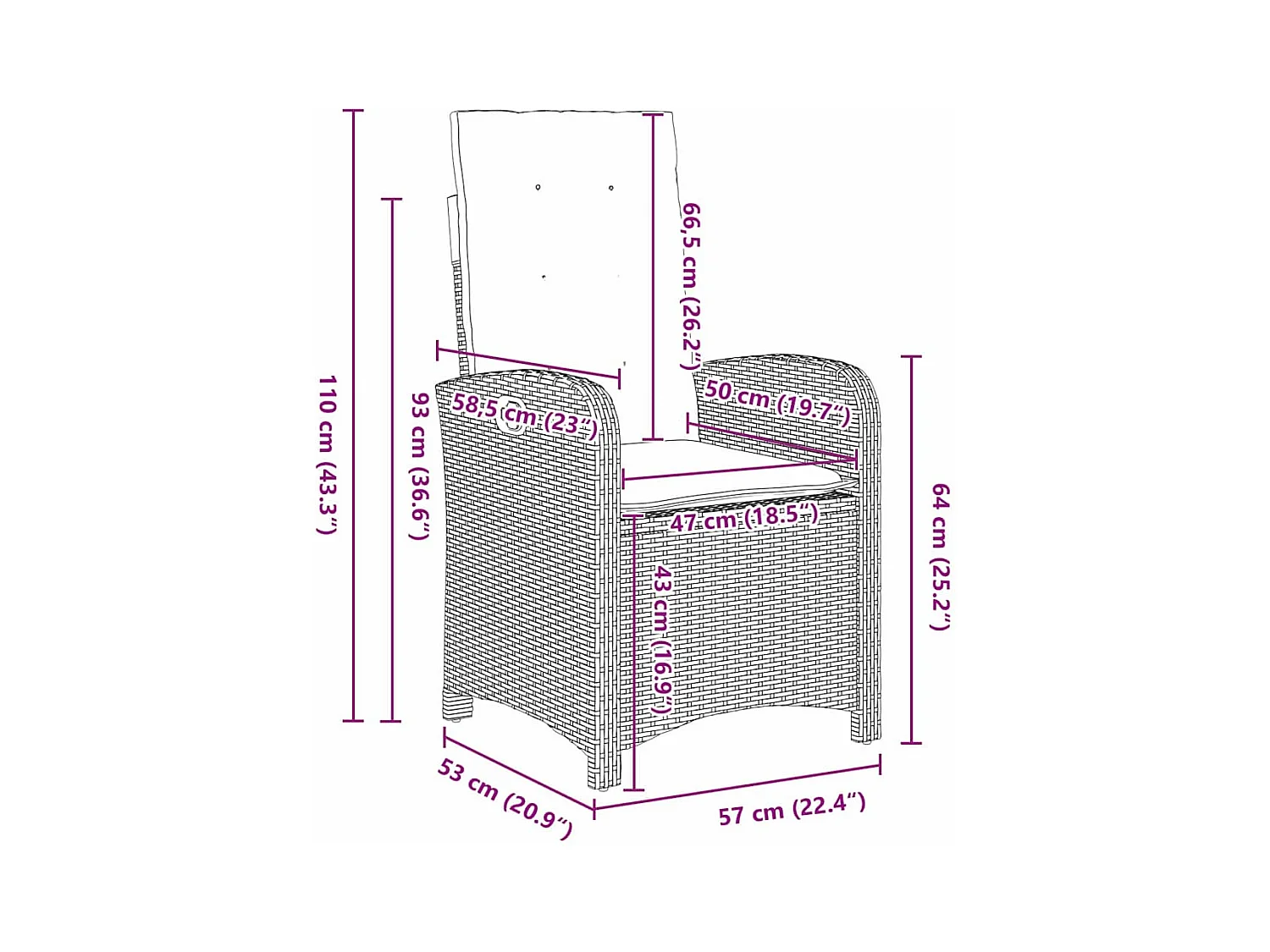 Ensemble de salle à manger de jardin 7 pièces avec coussins Noir Poly Rattan