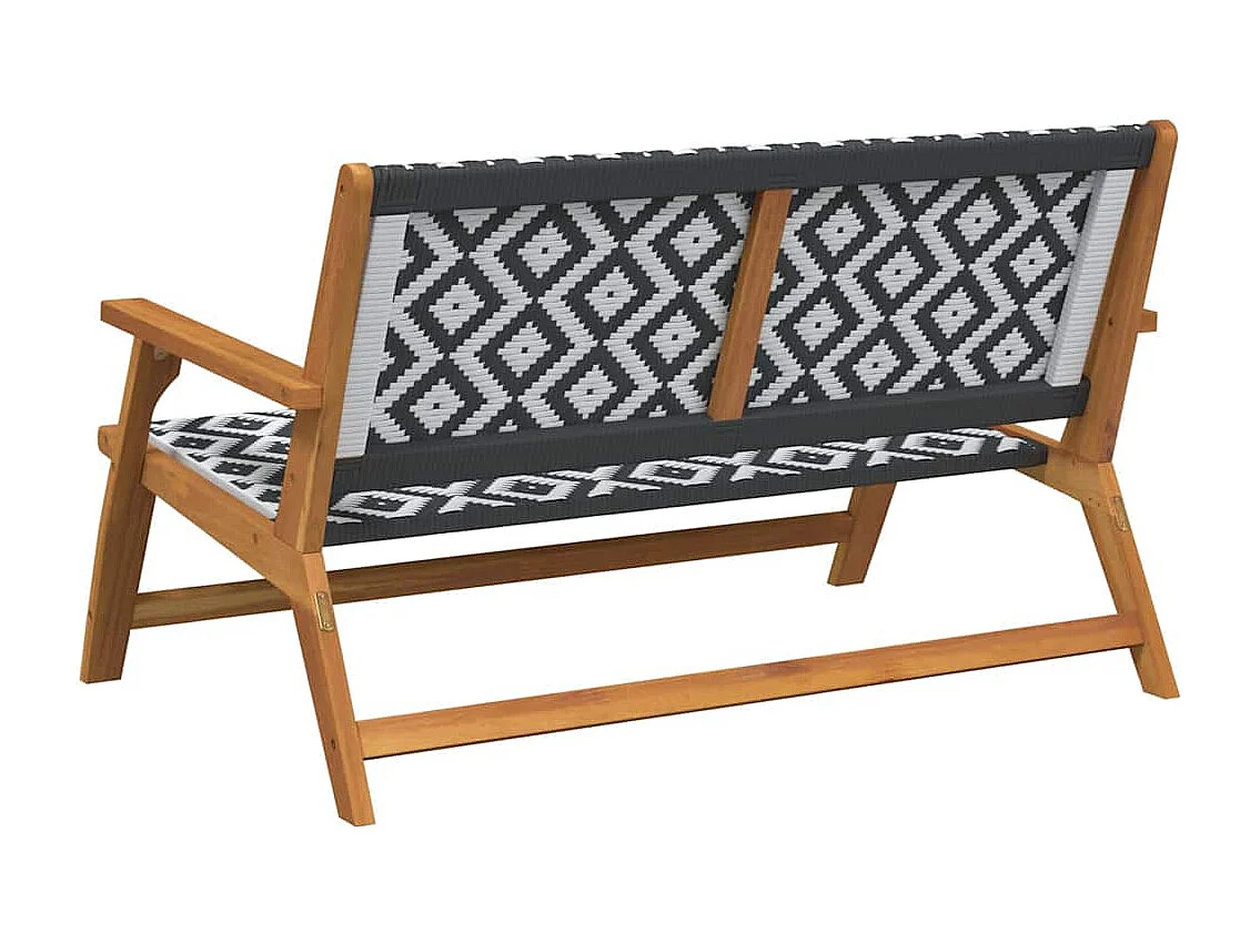 Banc de jardin Noir et blanc 122x76x73.5 cm Bois massif d'acacia