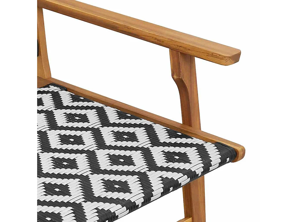 Banc de jardin Noir et blanc 122x76x73.5 cm Bois massif d'acacia