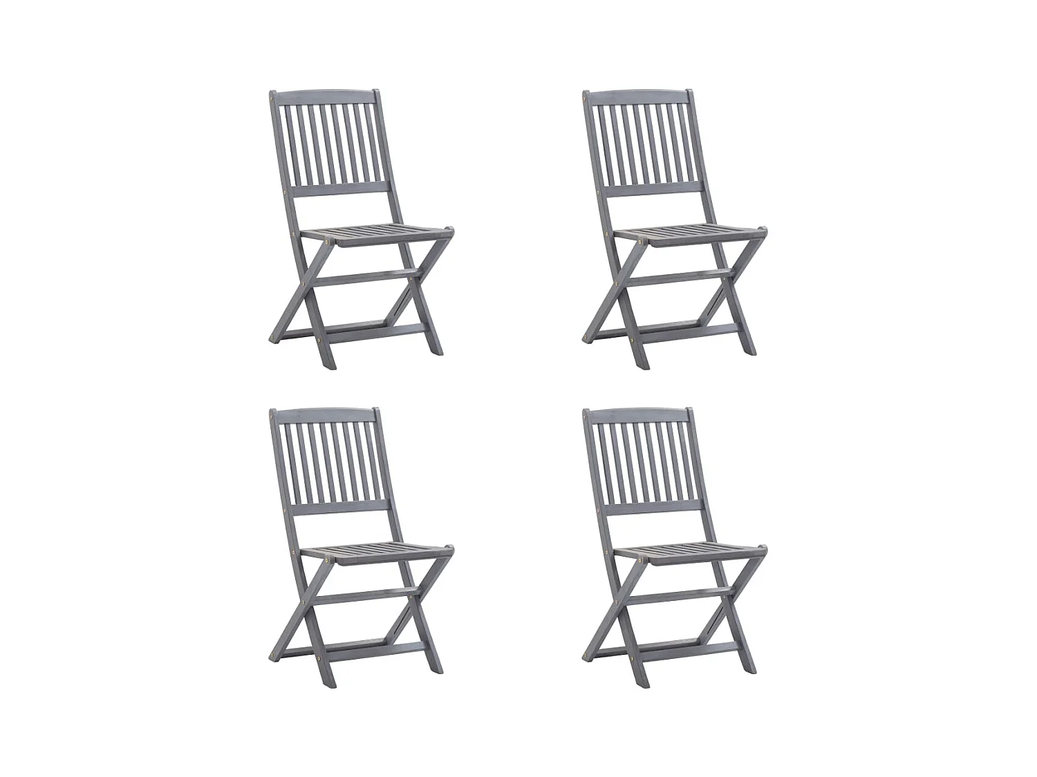 Chaises pliables d'extérieur lot de 4 et coussins Bois d'acacia