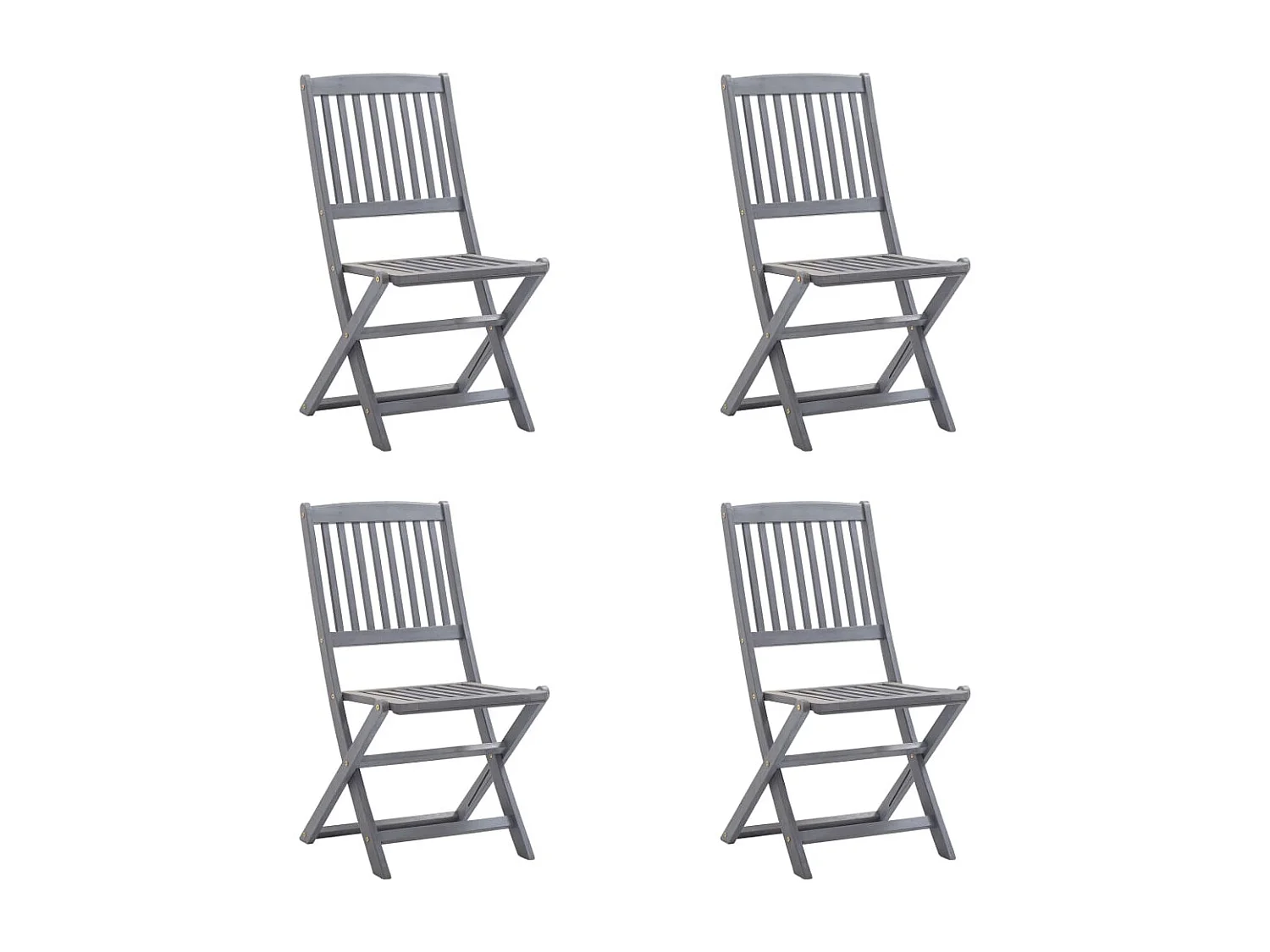 Chaises pliables d'extérieur lot de 4 et coussins Bois d'acacia