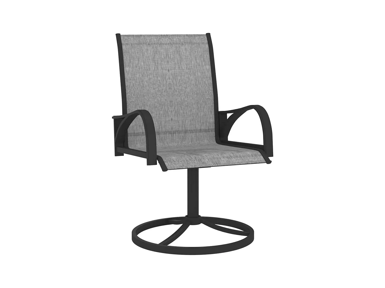 Chaises pivotantes de jardin lot de 2 Textilène et acier Gris