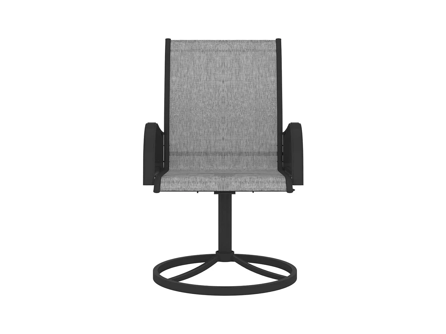 Chaises pivotantes de jardin lot de 2 Textilène et acier Gris