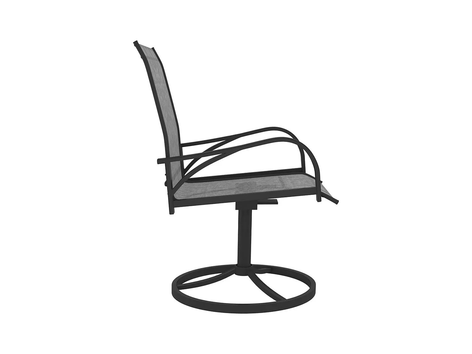 Chaises pivotantes de jardin lot de 2 Textilène et acier Gris