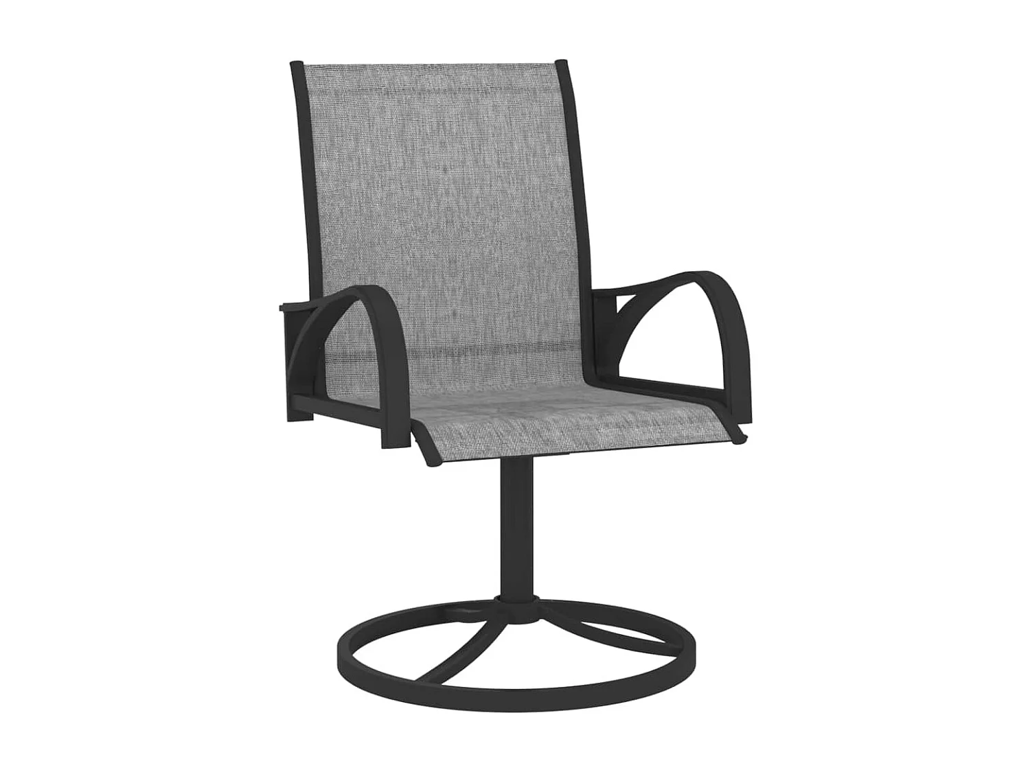 Chaises pivotantes de jardin lot de 2 Textilène et acier Gris