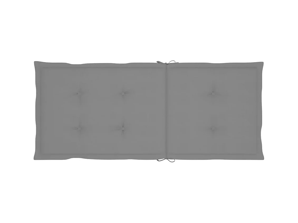 Chaises de jardin lot de 2 et coussins gris Bois de teck massif