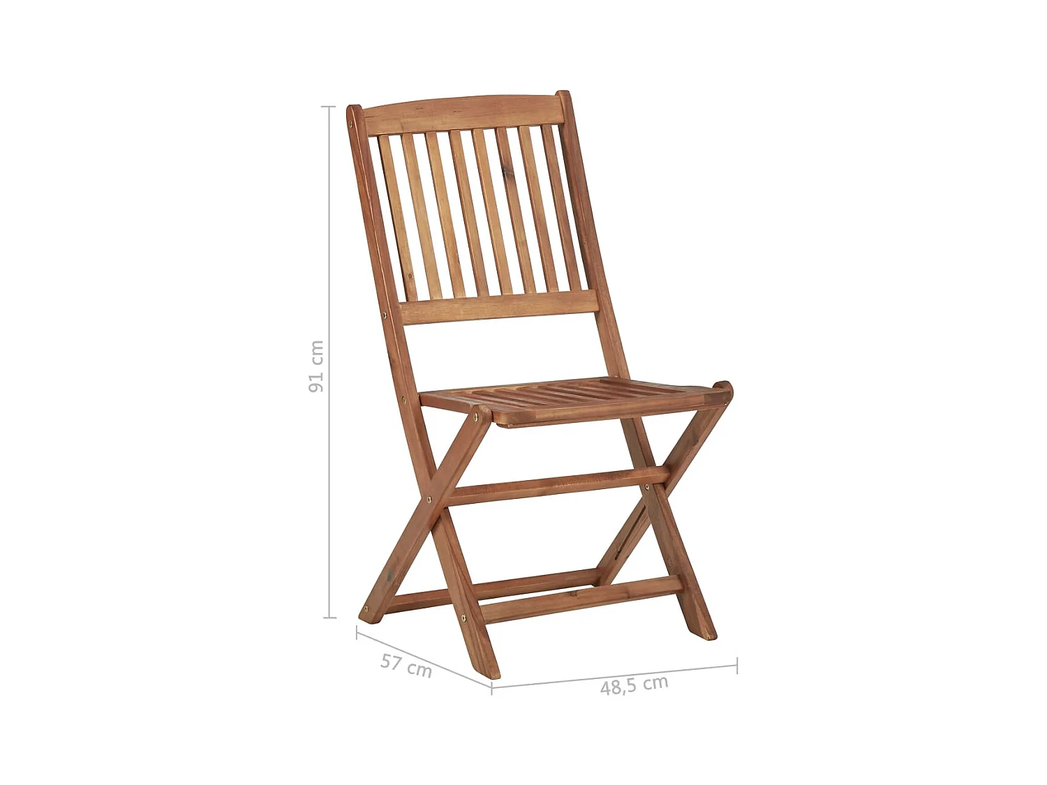Chaises pliables d'extérieur lot de 4 Bois d'acacia solide