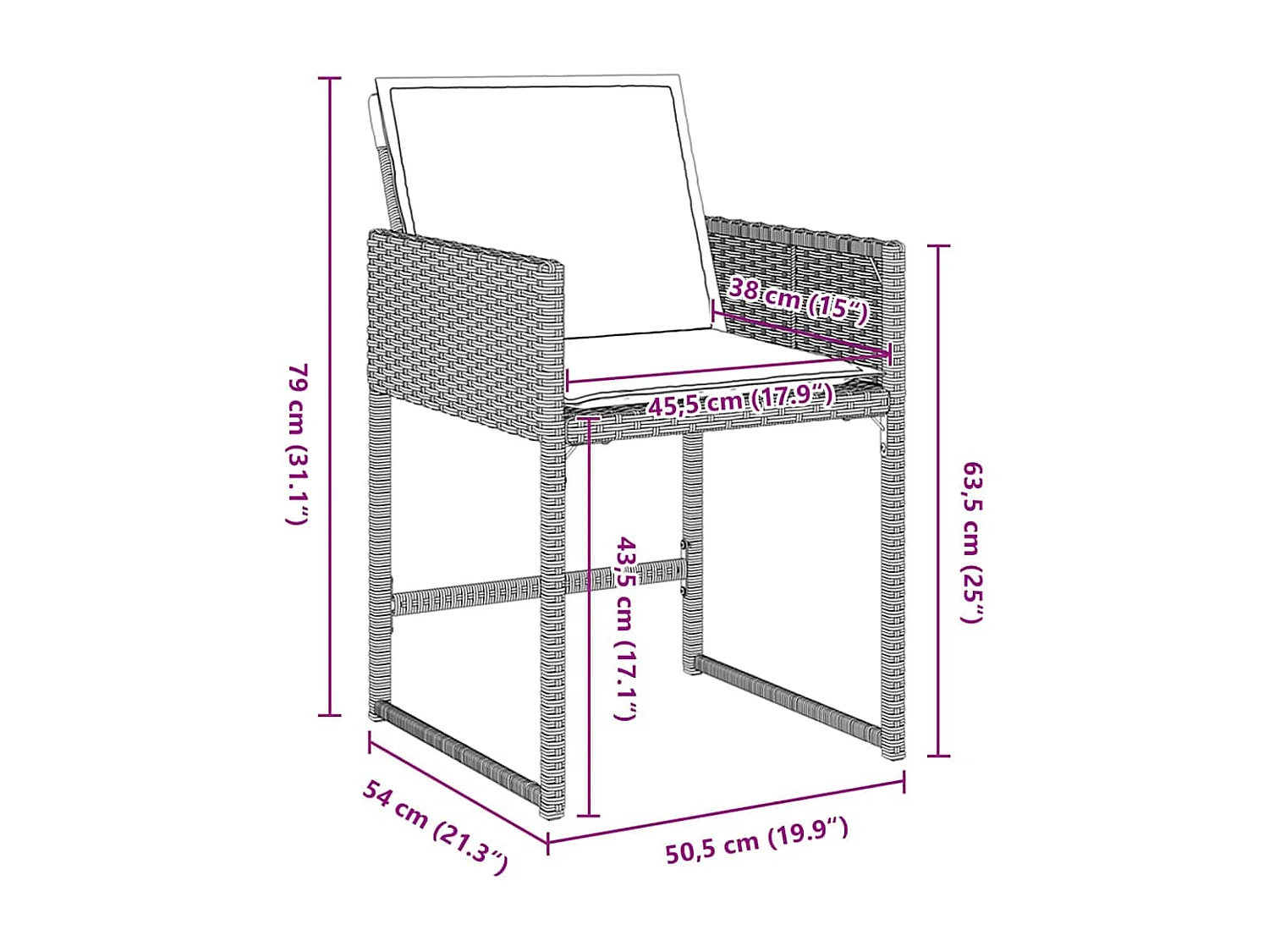 Set da pranzo da giardino 5 pezzi con cuscini grigio chiaro in polyrattan