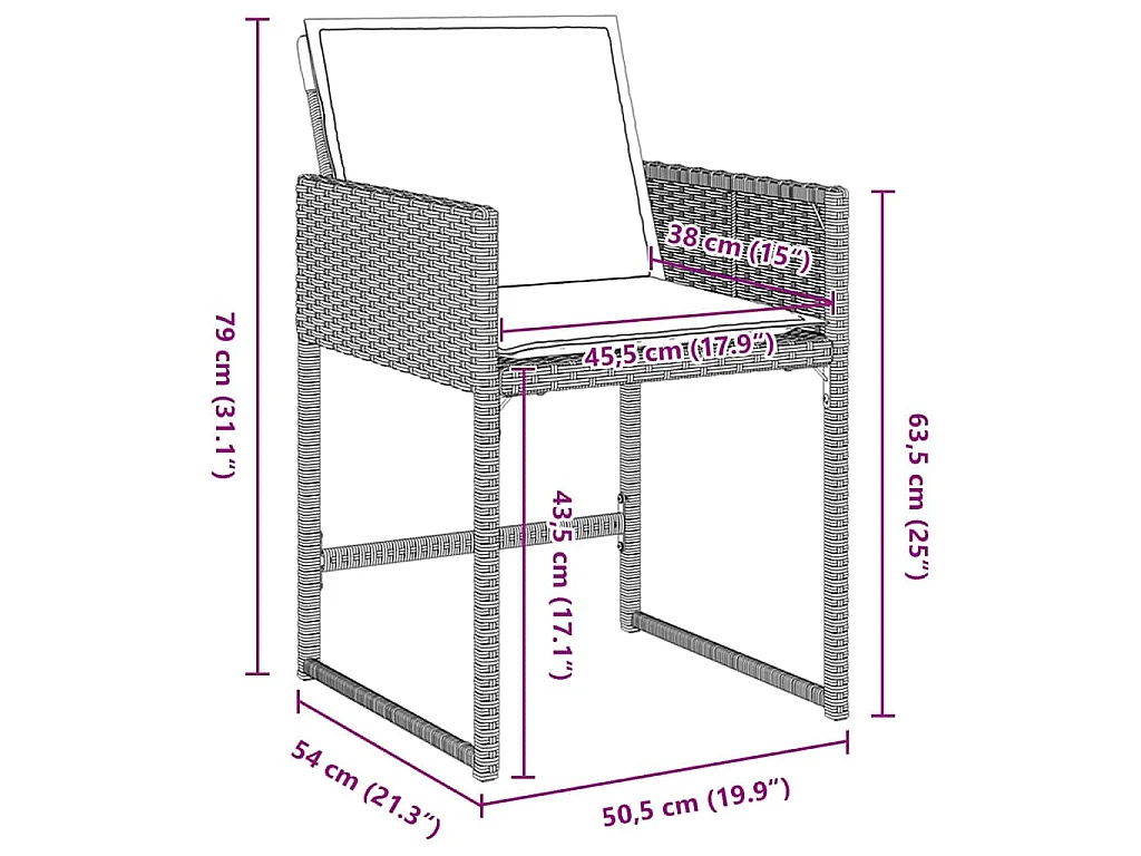 Ensemble de salle à manger de jardin 5 pièces avec coussins gris clair en rattan poly