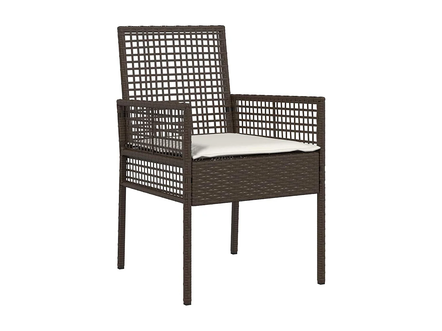 Set da pranzo da giardino in polyrattan marrone da 3 pezzi