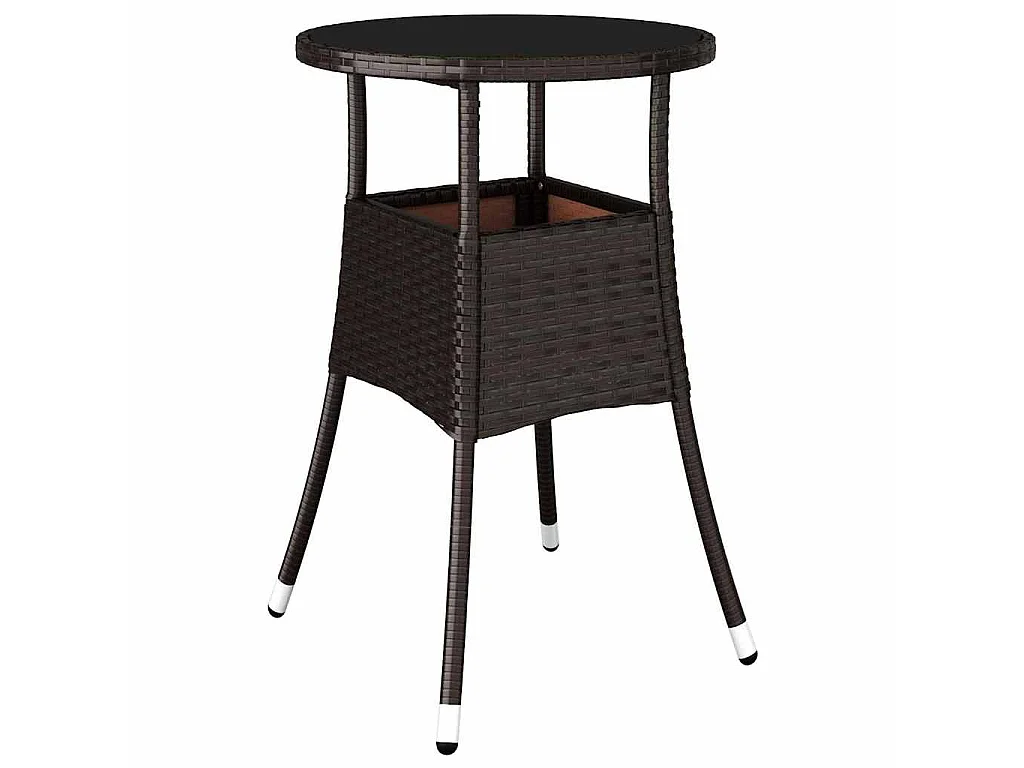 Juego de comedor de jardín de 3 piezas de ratán sintético marrón