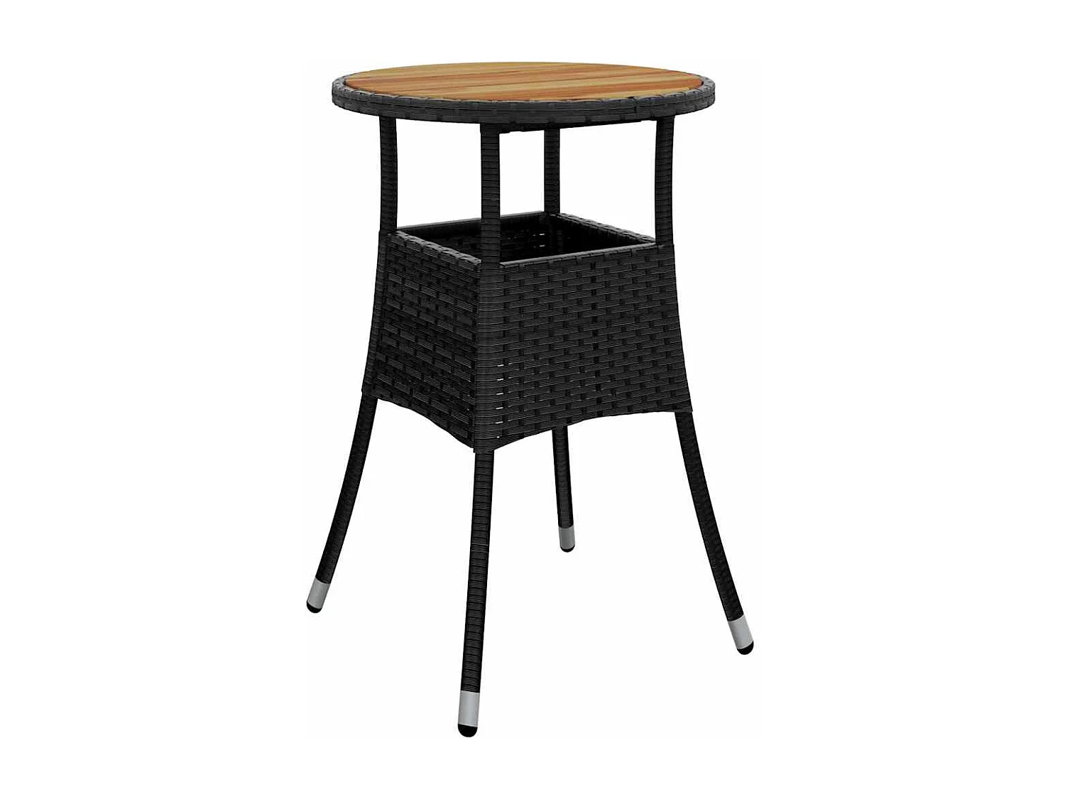 Ensemble de Salle à Manger de Jardin de 3 Pièces Noir Poly Rattan