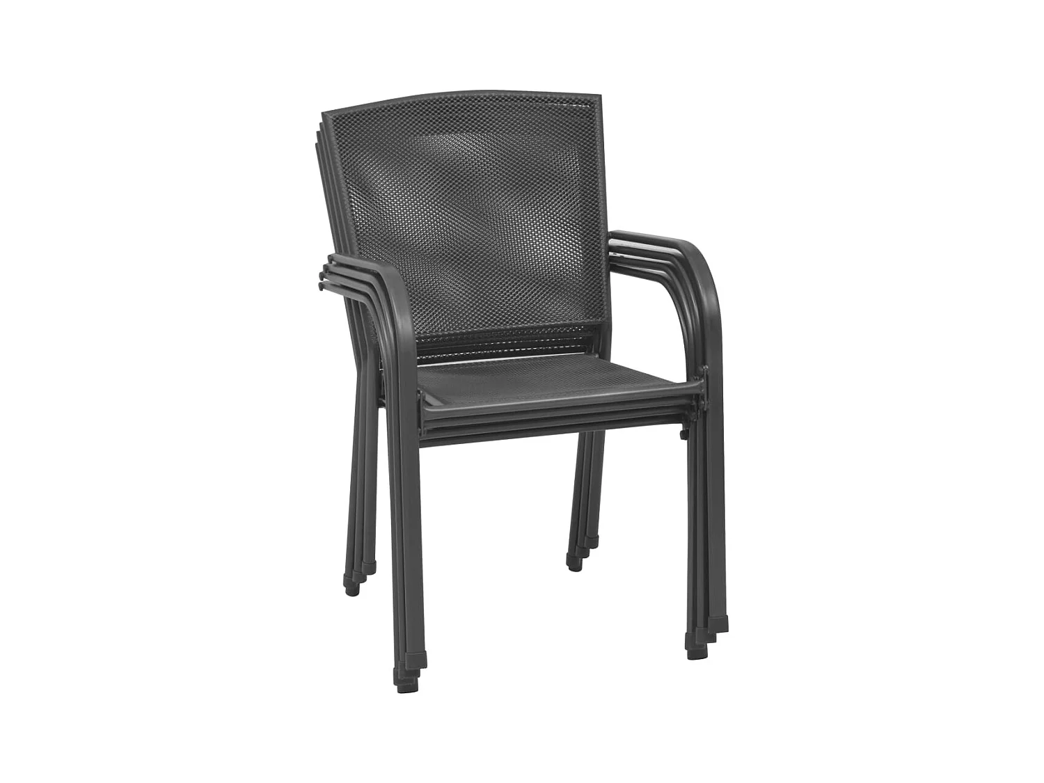 Chaises d'extérieur lot de 4 Design maillé Anthracite Acier