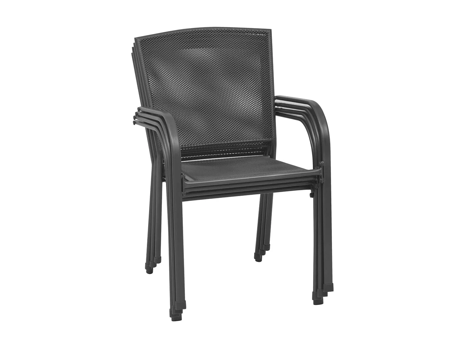 Chaises d'extérieur lot de 4 Design maillé Anthracite Acier