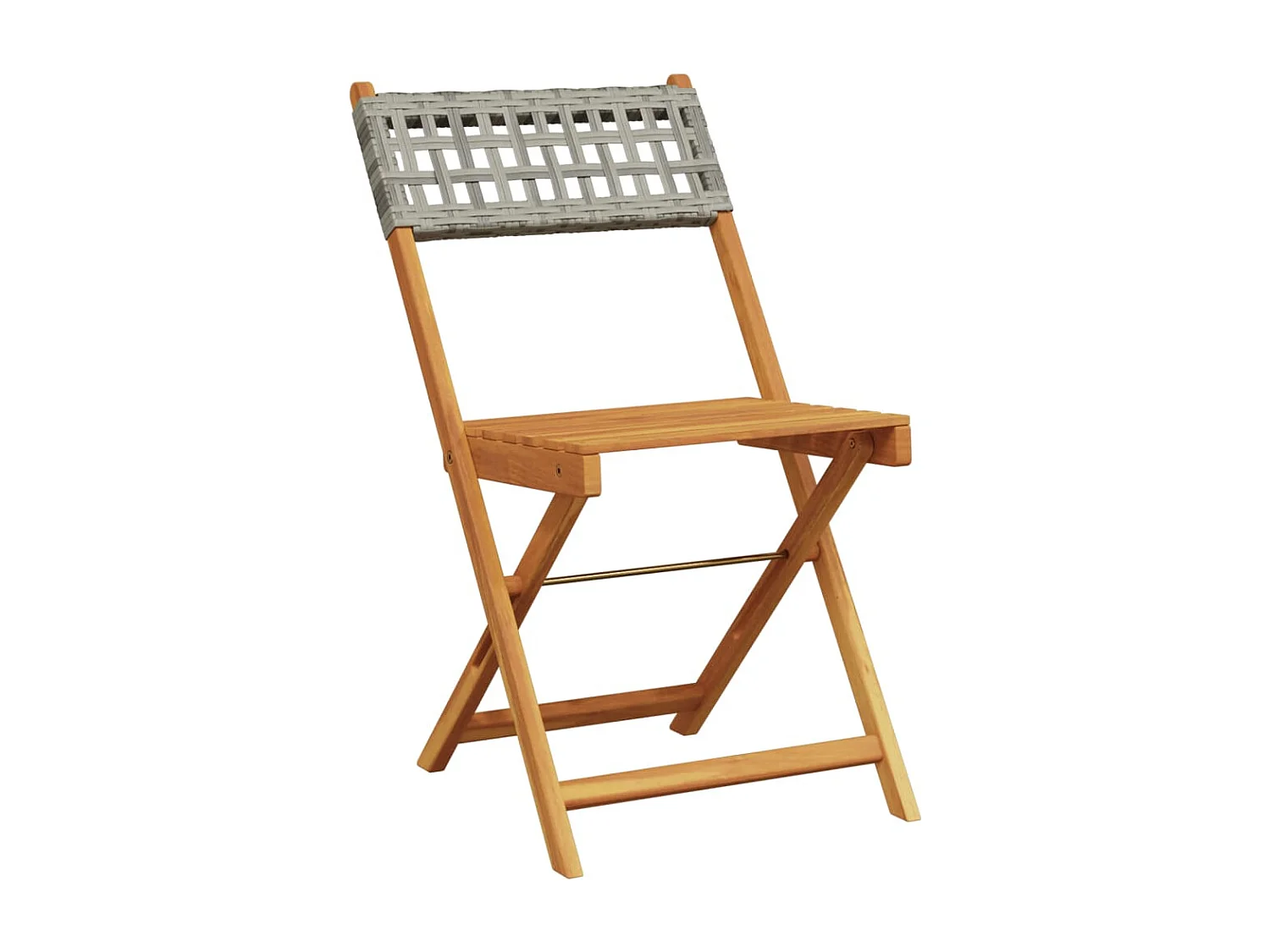 Set di 2 sedie da bistrot in legno massello di acacia e rattan grigio