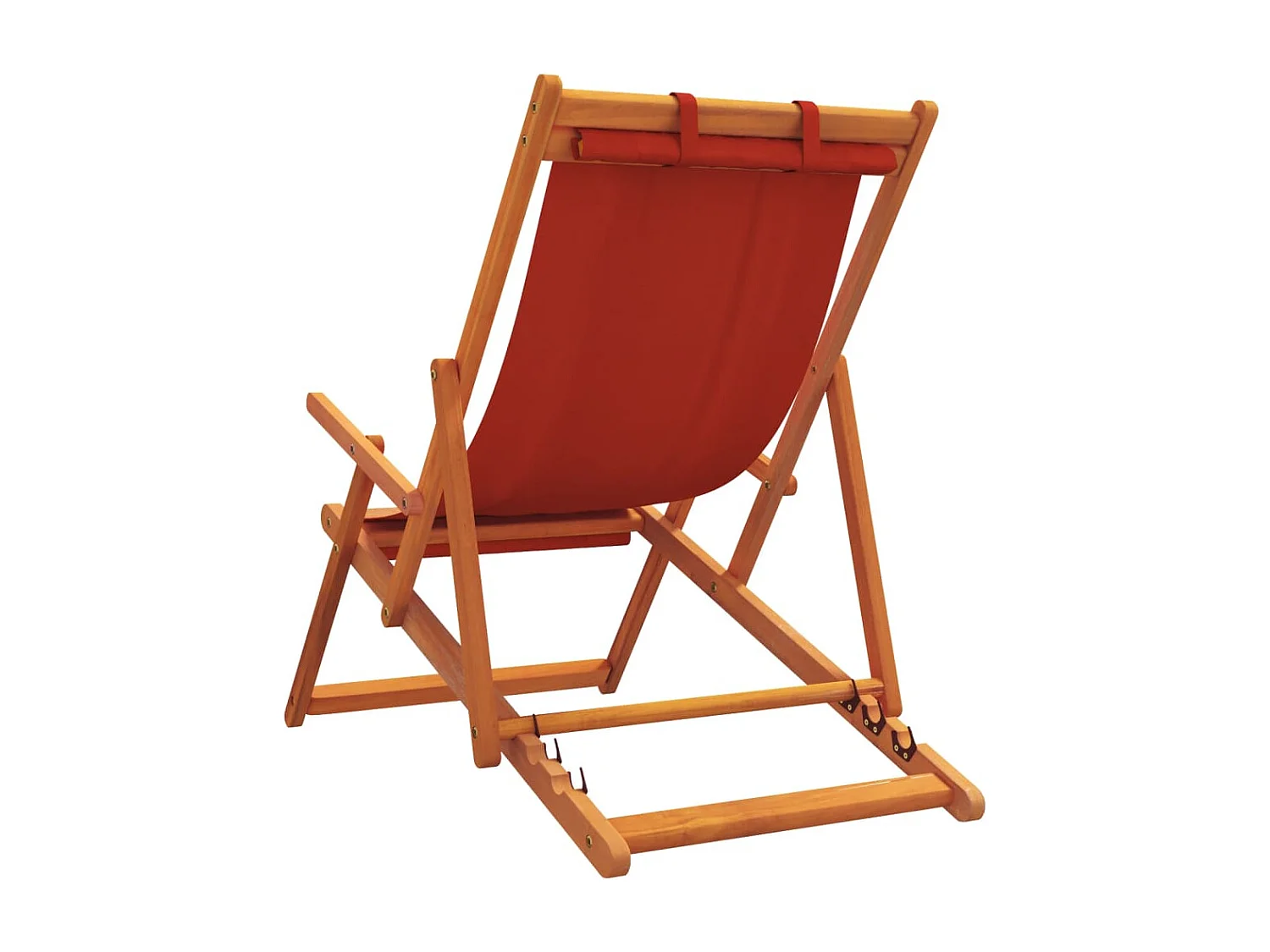 Set di 2 sedie da spiaggia pieghevoli in tessuto rosso